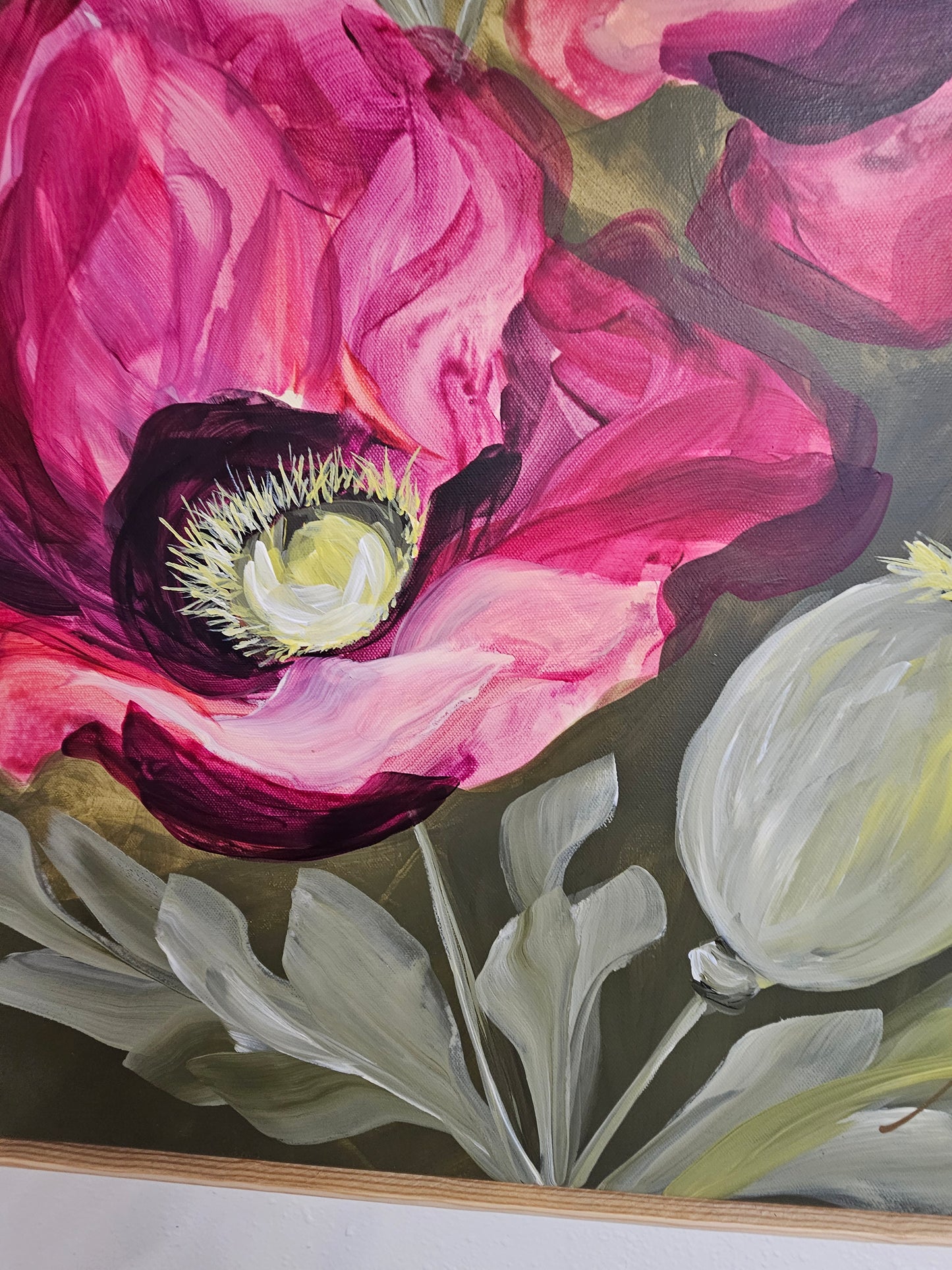 Lovely #6_Poppy Flower Painting by Zoe White _ Acrylic on canvas