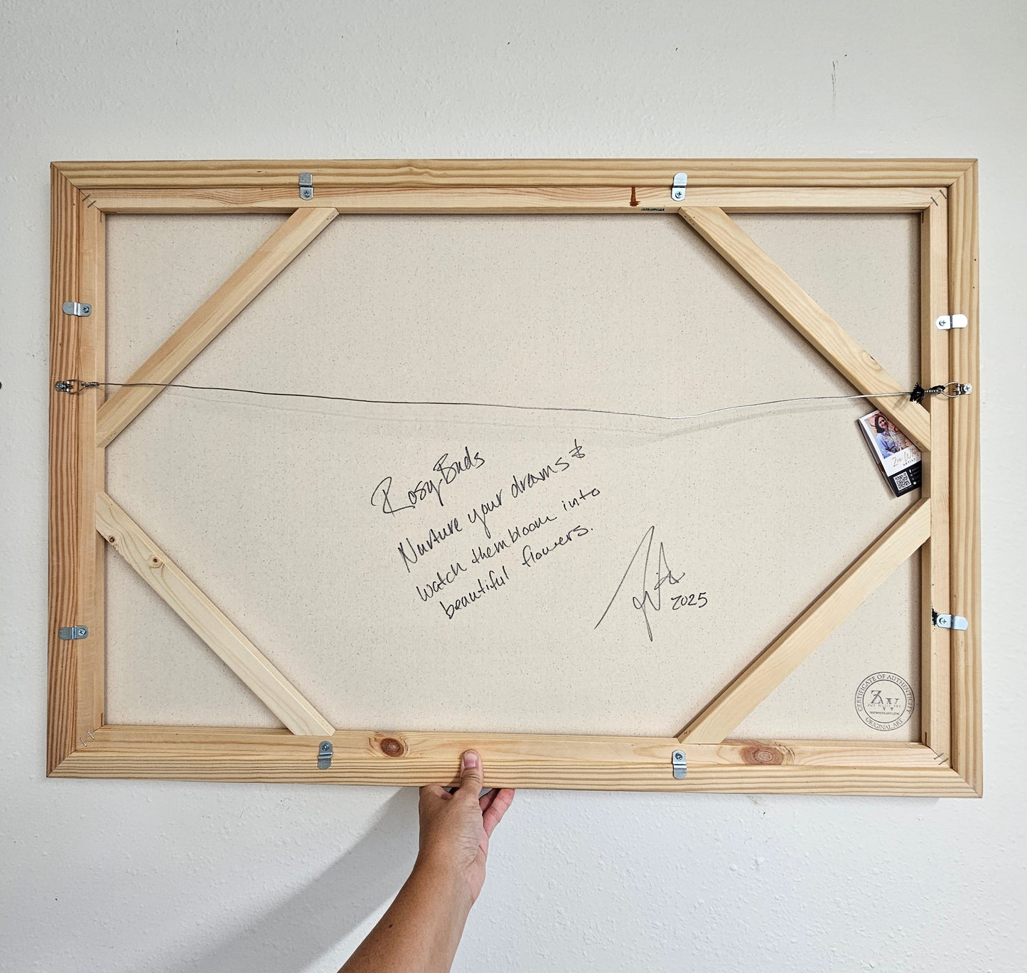 Rosy Buds _Rose Flower Painting by Zoe White _ Acrylic on canvas