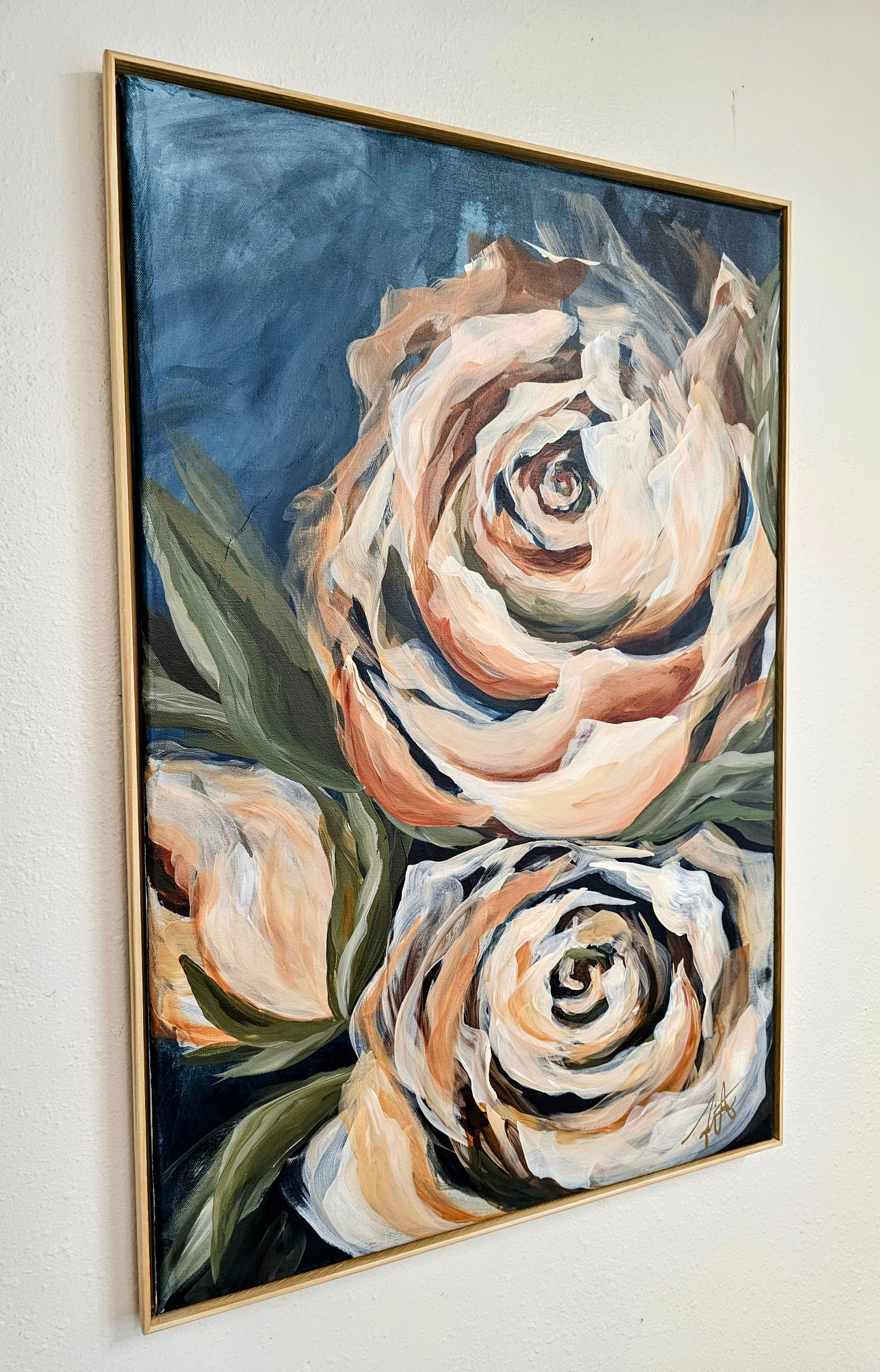 Heritage Collection #6 Rose Flower Painting by Zoe White _ Acrylic on canvas