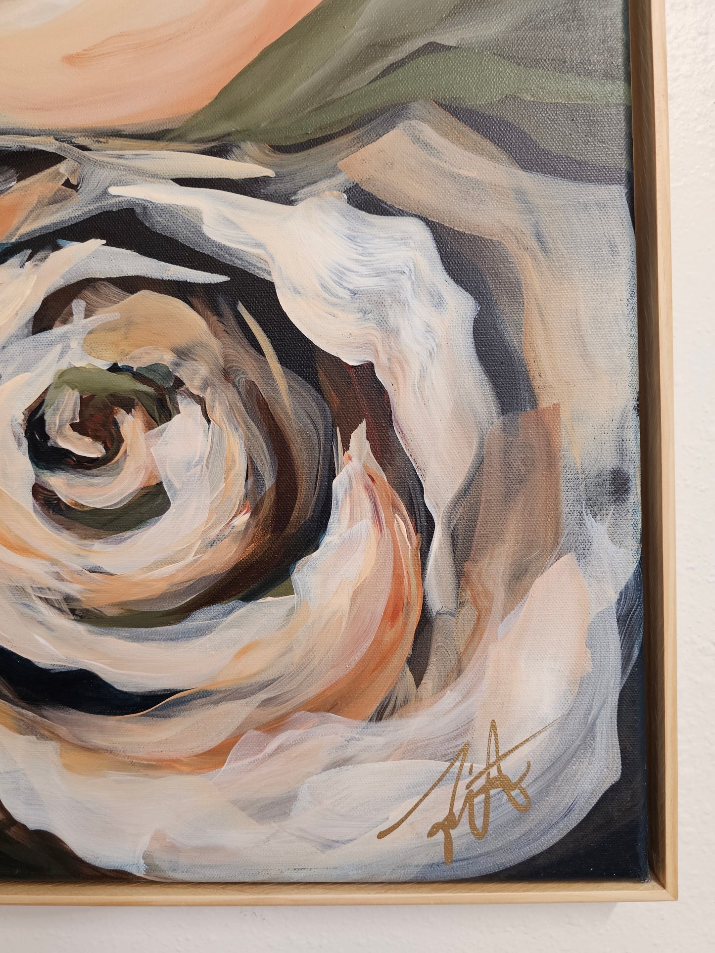 Heritage Collection #6 Rose Flower Painting by Zoe White _ Acrylic on canvas