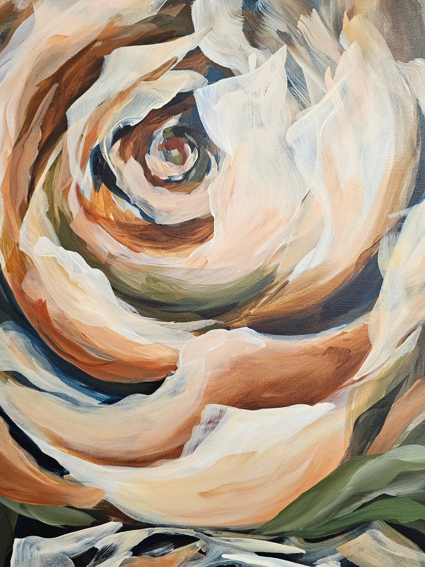 Heritage Collection #6 Rose Flower Painting by Zoe White _ Acrylic on canvas