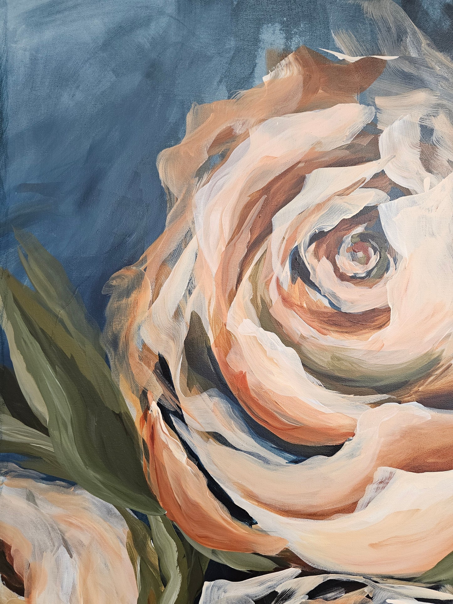 Heritage Collection #6 Rose Flower Painting by Zoe White _ Acrylic on canvas