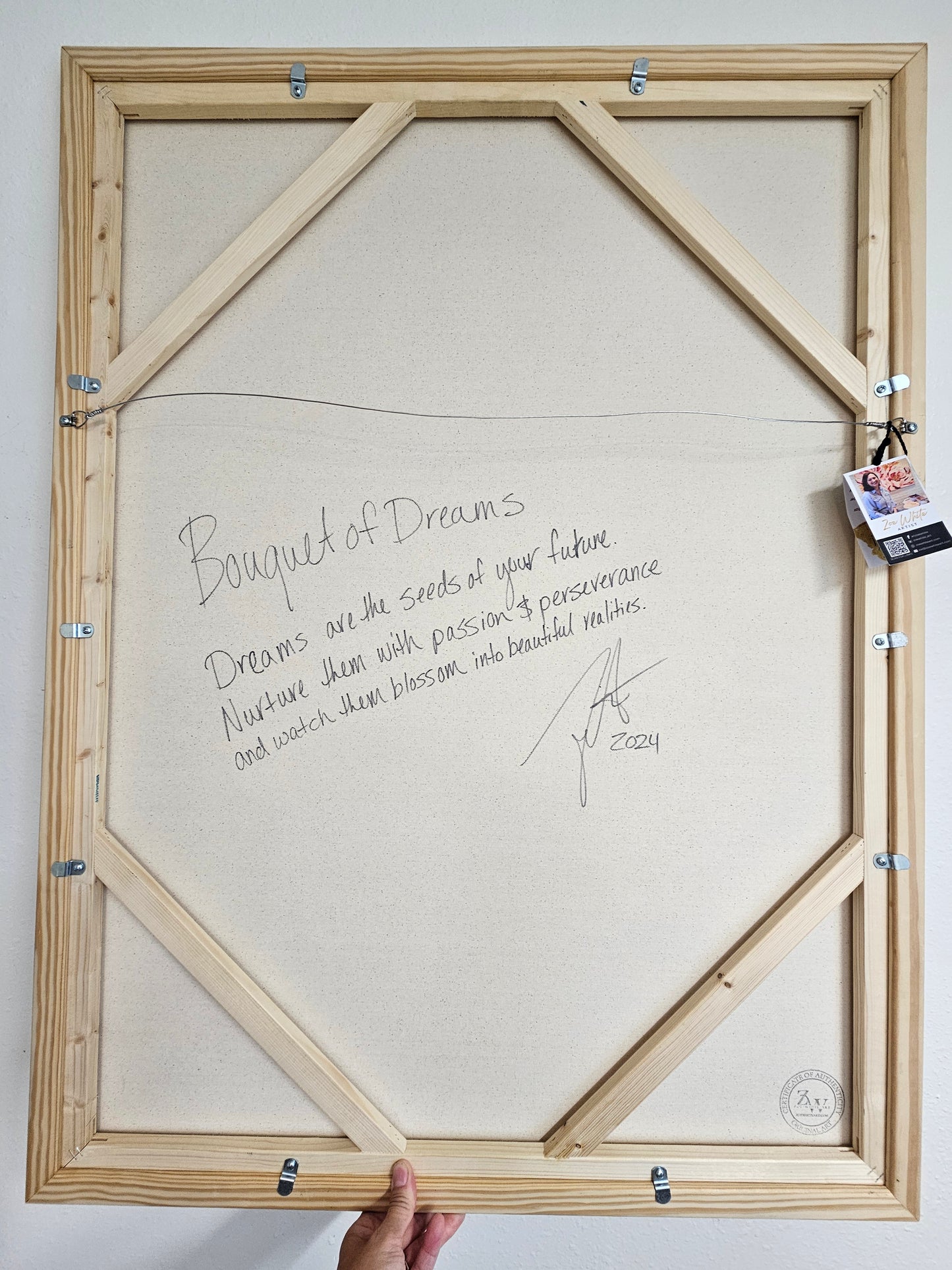 Bouquet of Dreams_ Rose Flower Painting by Zoe White _ Acrylic on canvas