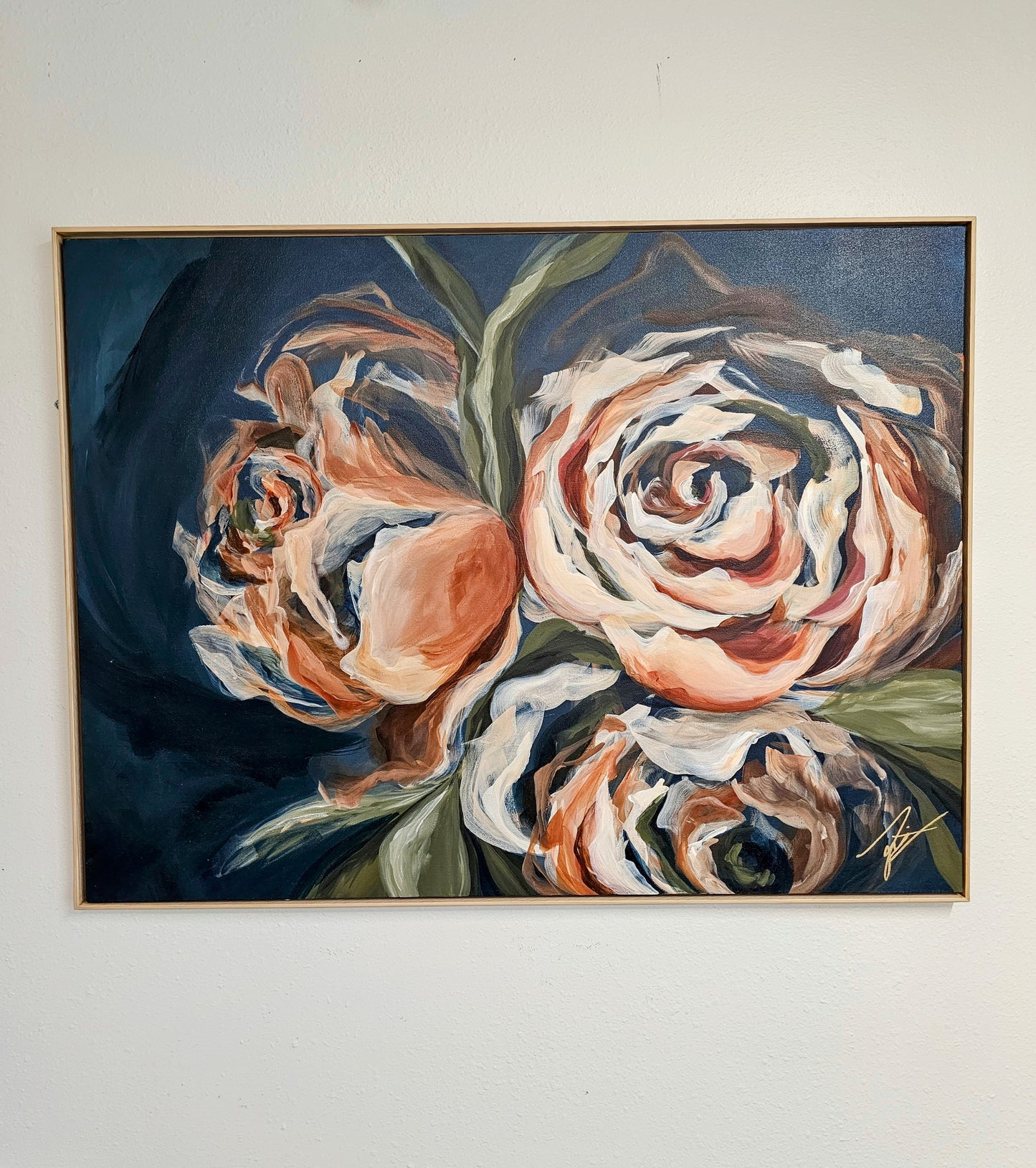 The Heritage Collection #12 Rose Flower Painting by Zoe White _ Acrylic on canvas