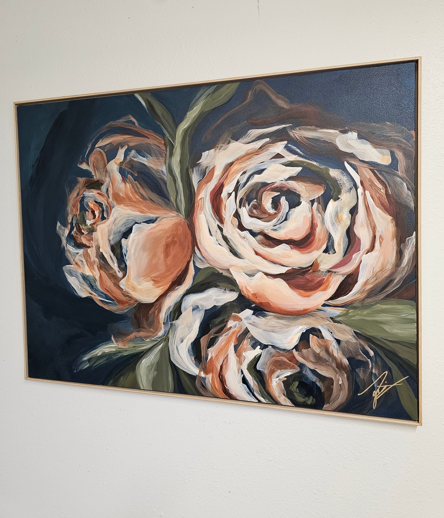The Heritage Collection #12 Rose Flower Painting by Zoe White _ Acrylic on canvas
