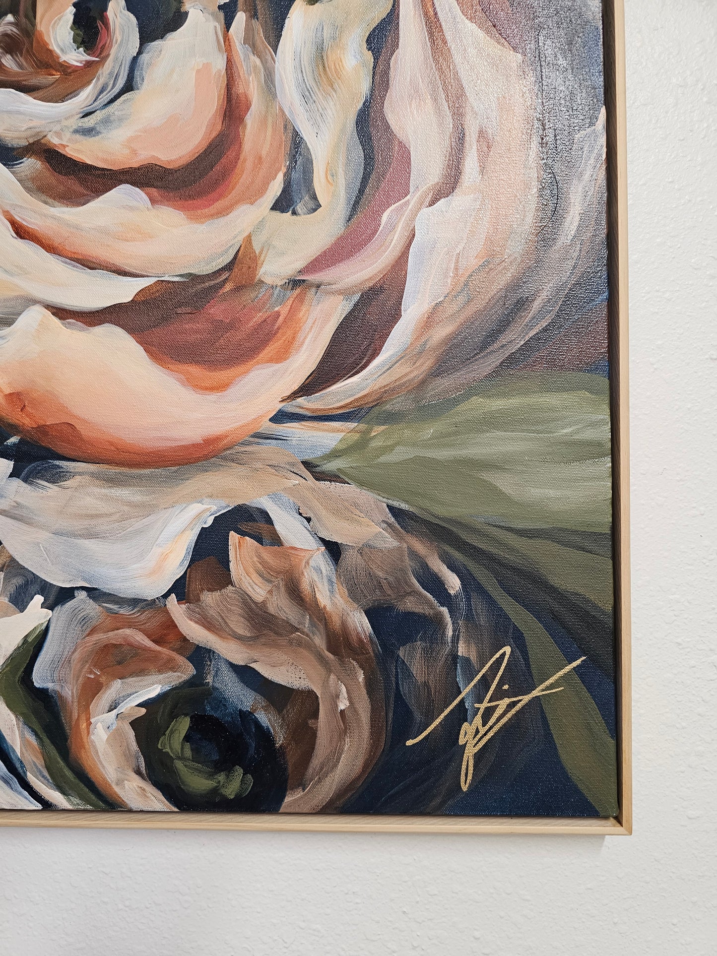 The Heritage Collection #12 Rose Flower Painting by Zoe White _ Acrylic on canvas