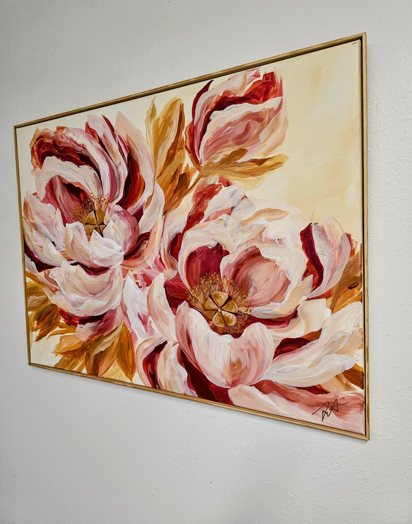 Believe Painting_ Peony Flower Painting by Zoe White _ Acrylic on canvas