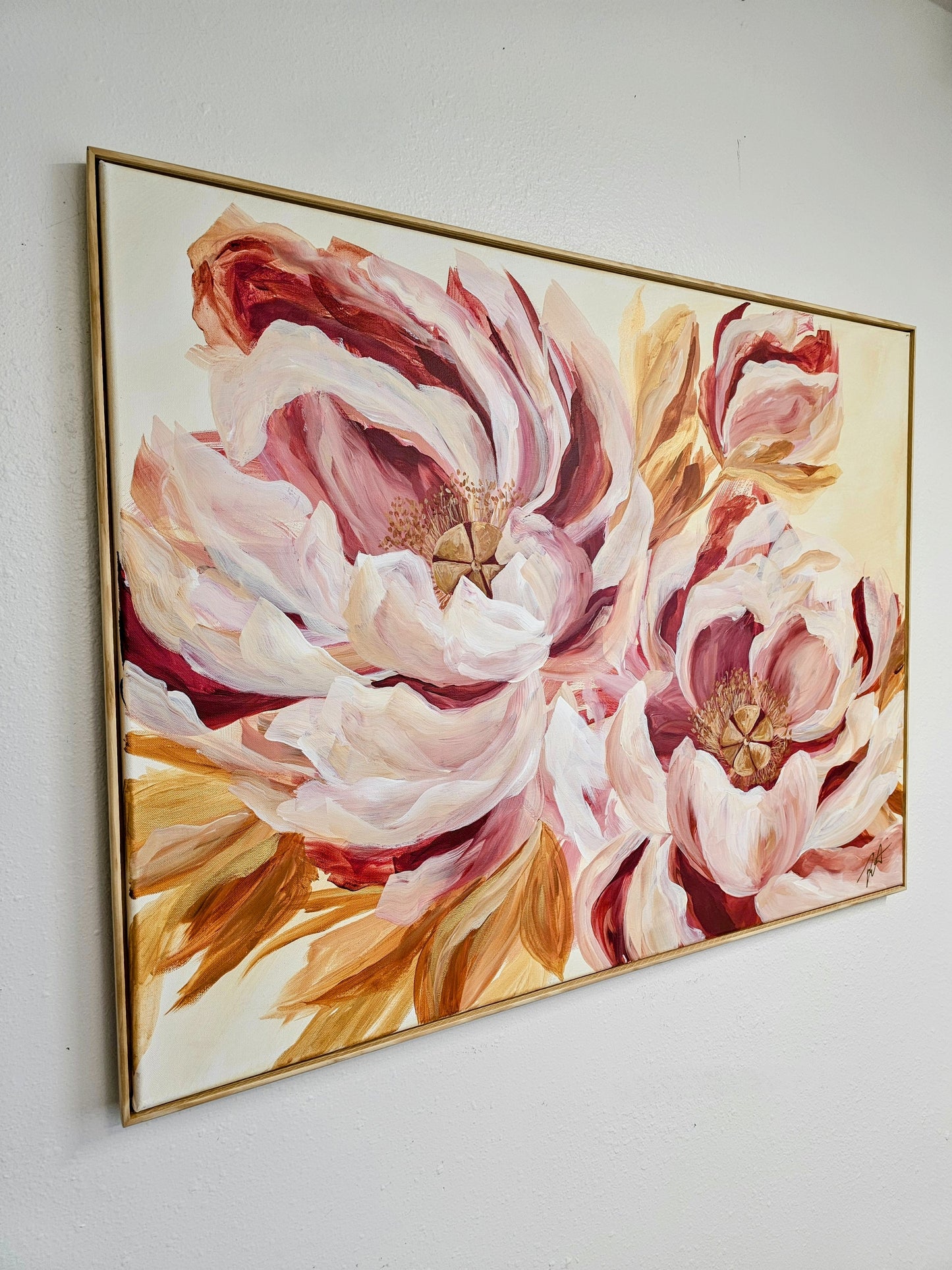 Believe Painting_ Peony Flower Painting by Zoe White _ Acrylic on canvas