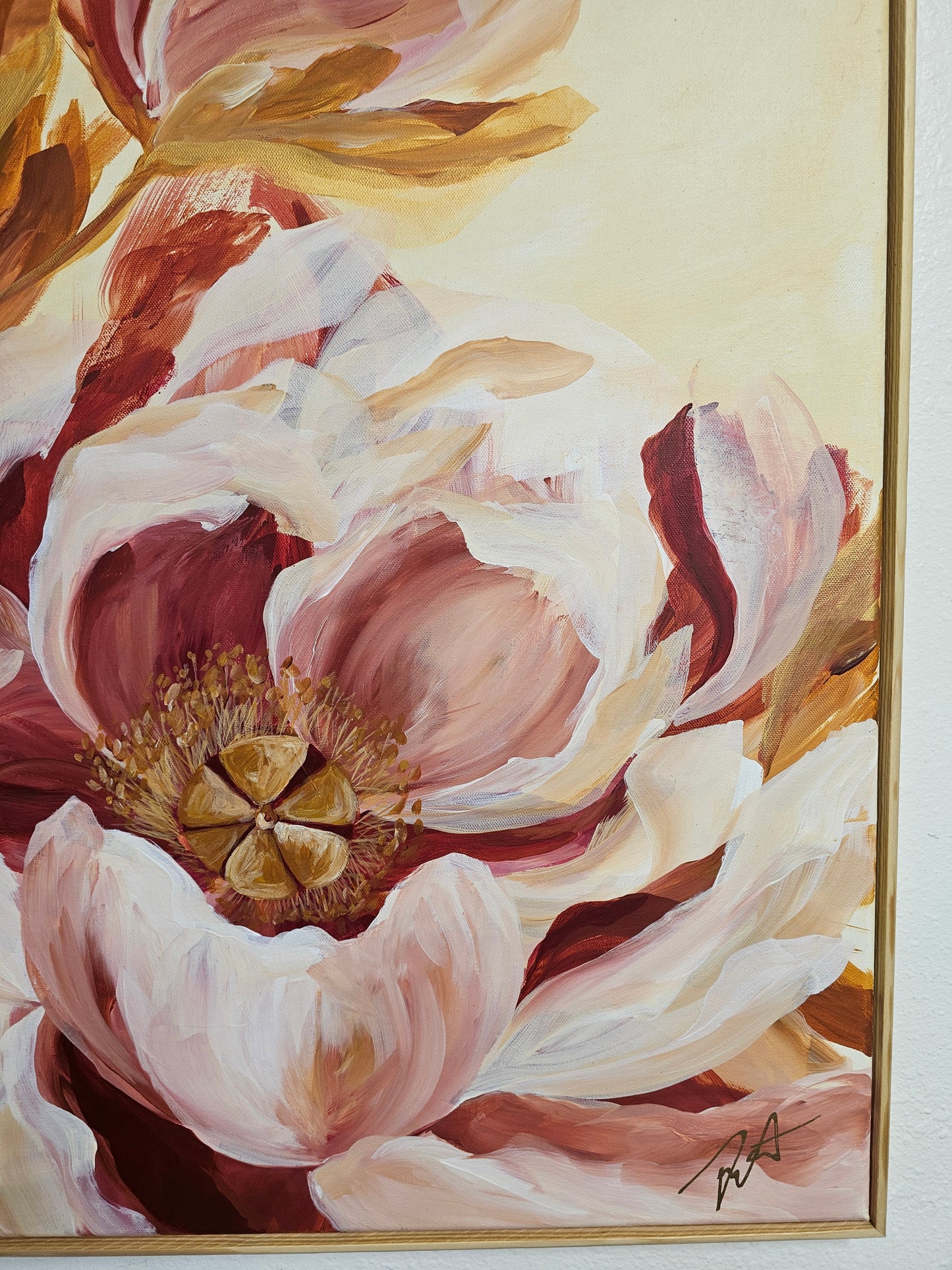 Believe Painting_ Peony Flower Painting by Zoe White _ Acrylic on canvas