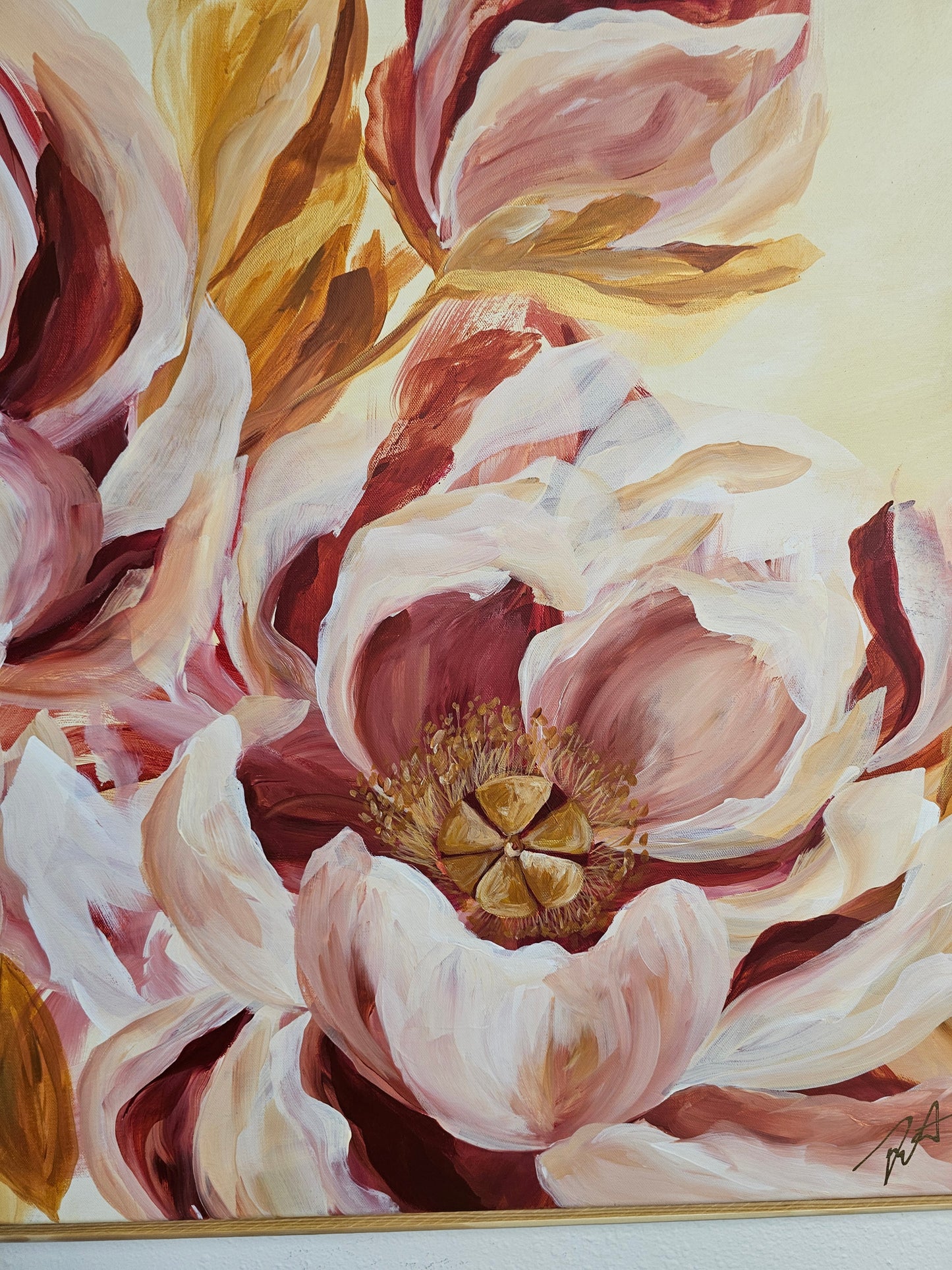 Believe Painting_ Peony Flower Painting by Zoe White _ Acrylic on canvas