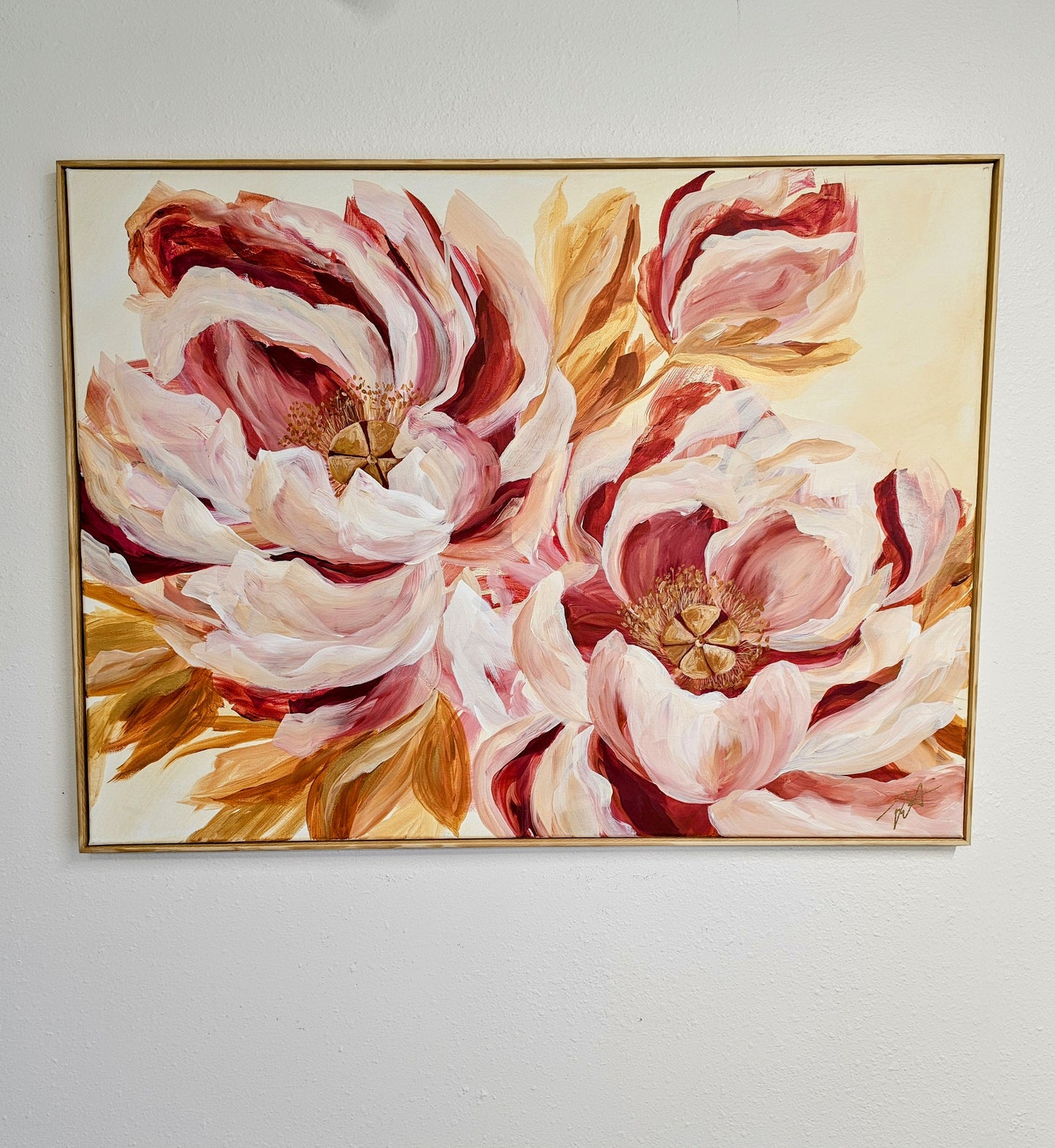 Believe Painting_ Peony Flower Painting by Zoe White _ Acrylic on canvas