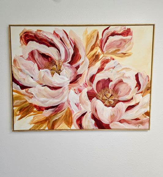 Believe Painting_ Peony Flower Painting by Zoe White _ Acrylic on canvas