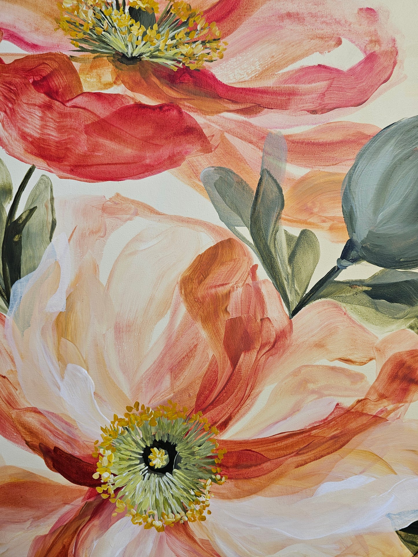 🔴SOLD Boundless_ Iceland Poppy Flower Painting by Zoe White _ Acrylic on canvas