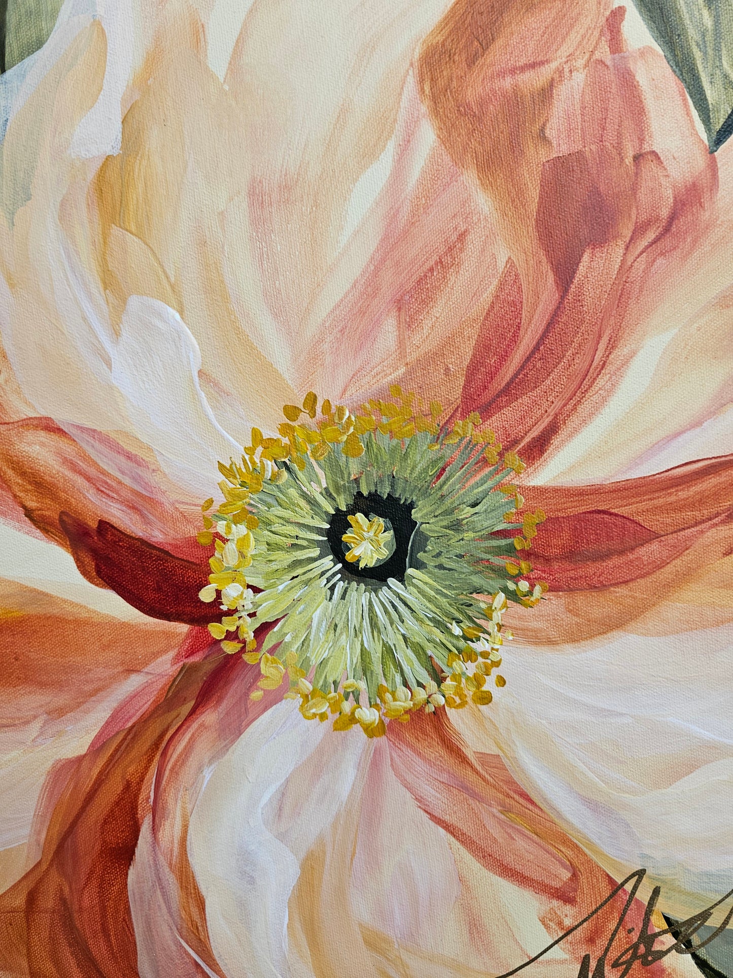 🔴SOLD Boundless_ Iceland Poppy Flower Painting by Zoe White _ Acrylic on canvas