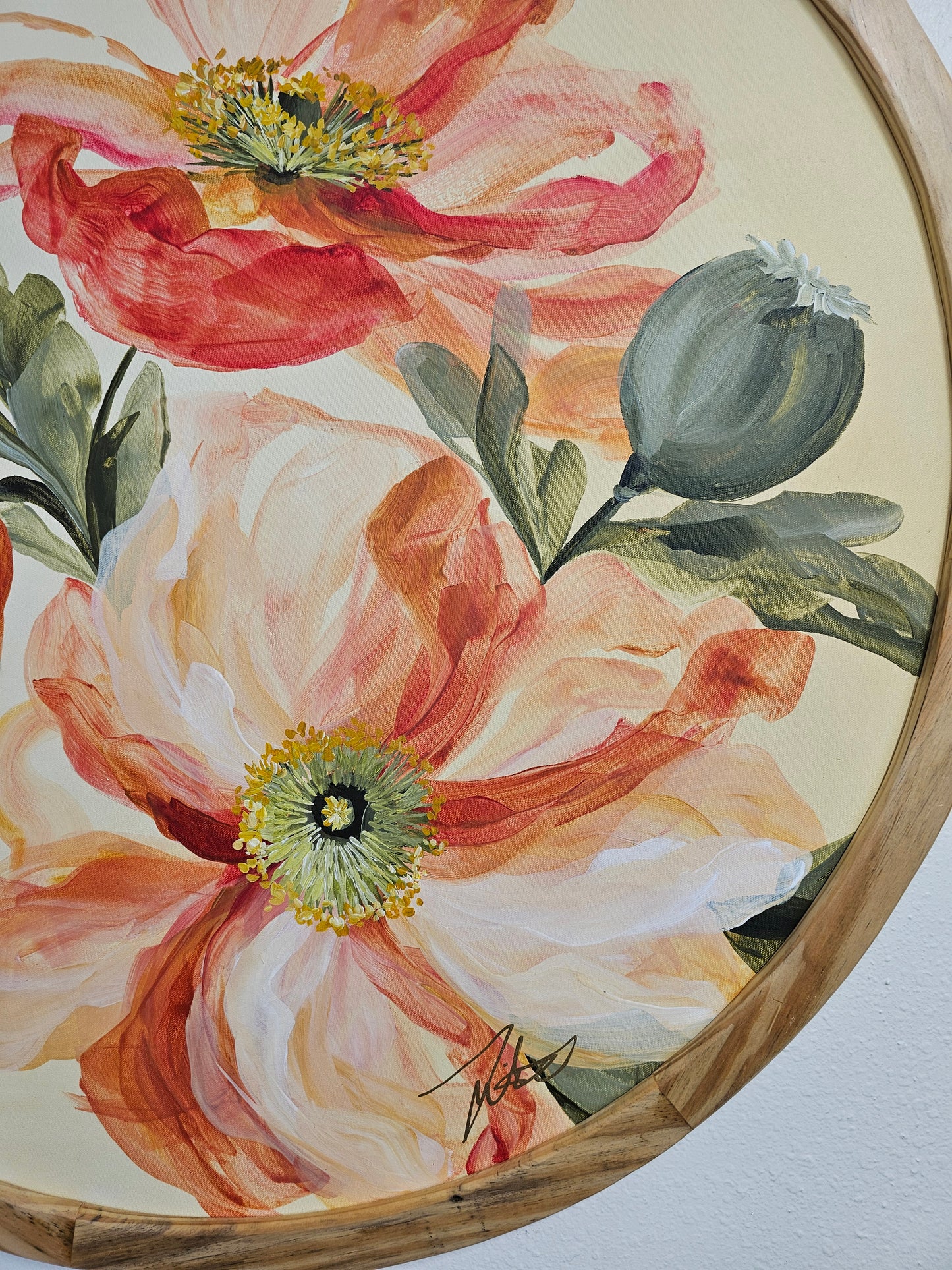 🔴SOLD Boundless_ Iceland Poppy Flower Painting by Zoe White _ Acrylic on canvas