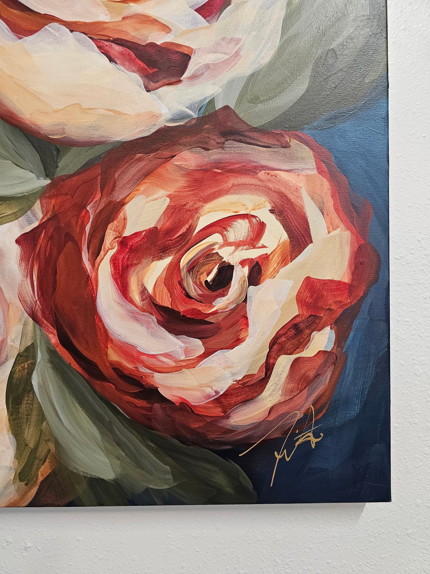 Flourish _ Rose Flower Painting by Zoe White _ Acrylic on canvas