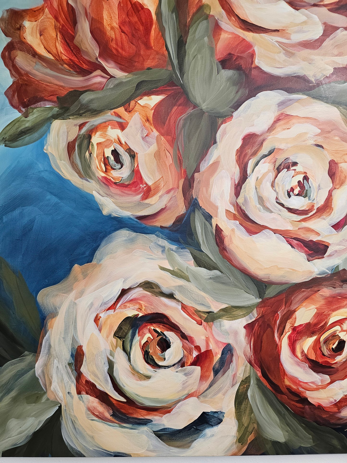 Flourish _ Rose Flower Painting by Zoe White _ Acrylic on canvas