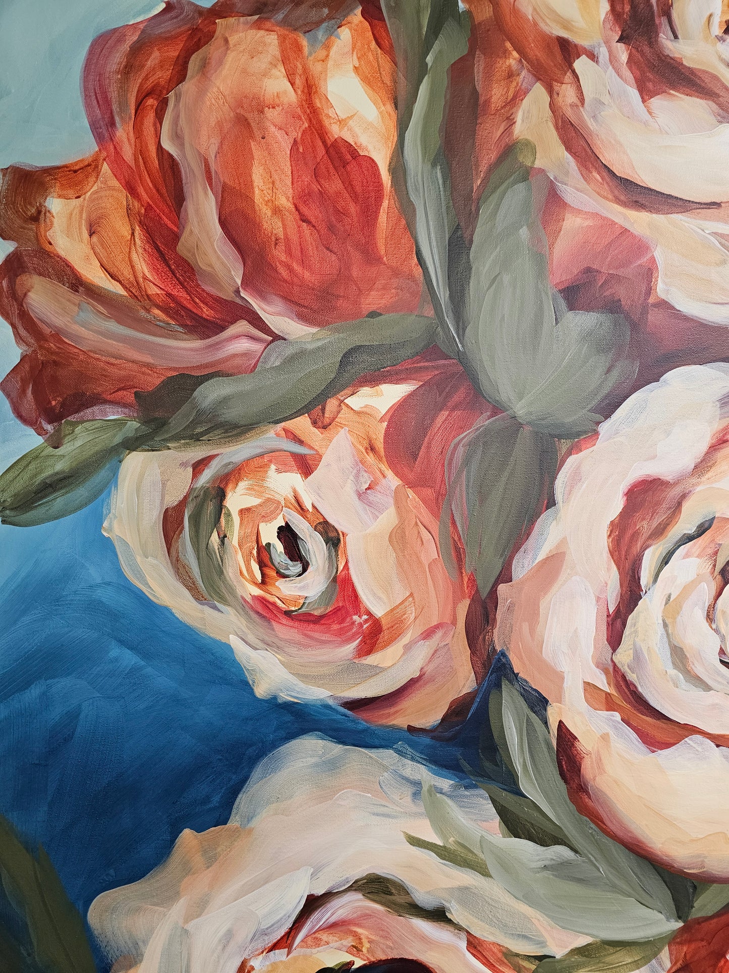 Flourish _ Rose Flower Painting by Zoe White _ Acrylic on canvas