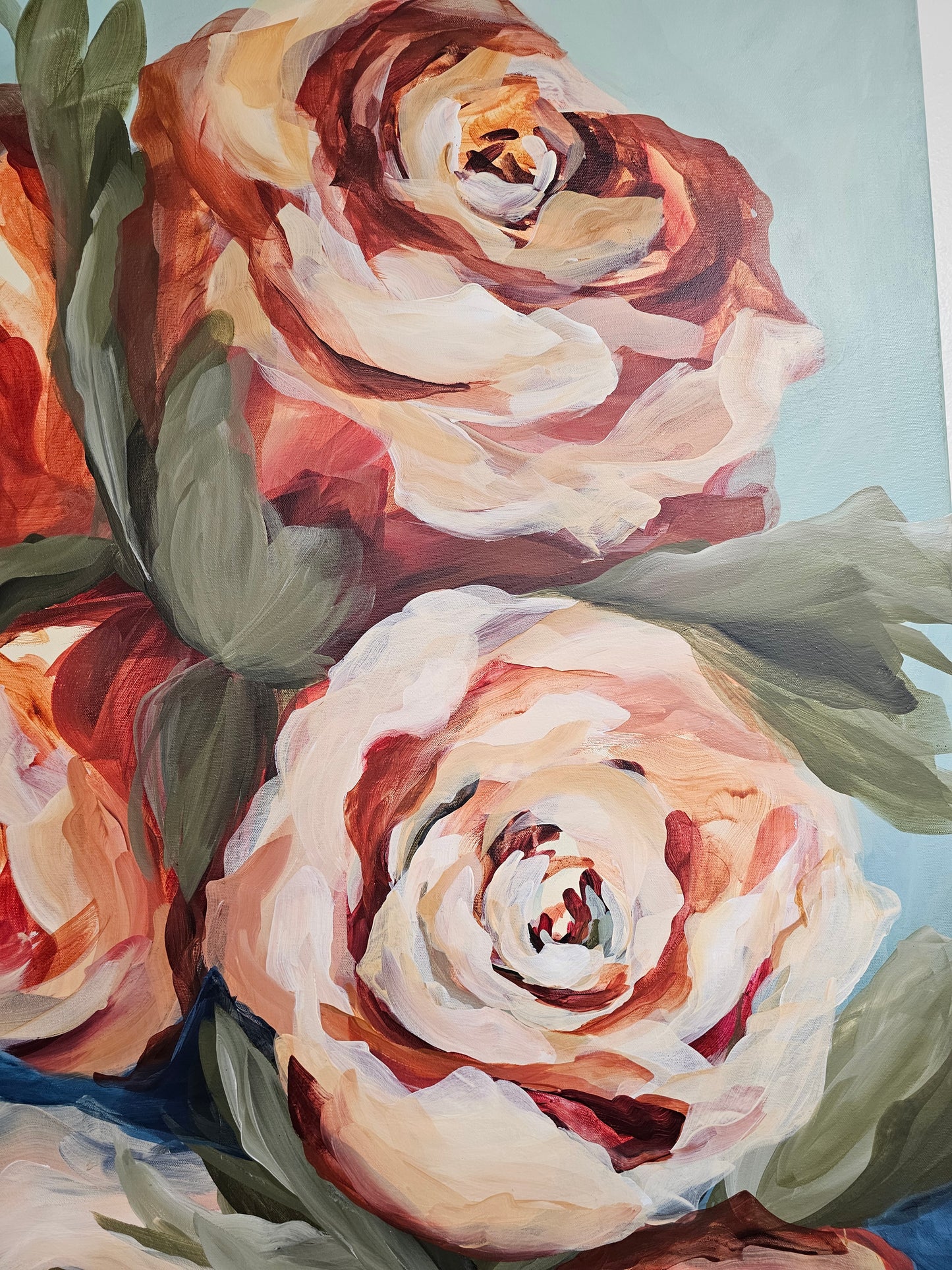 Flourish _ Rose Flower Painting by Zoe White _ Acrylic on canvas