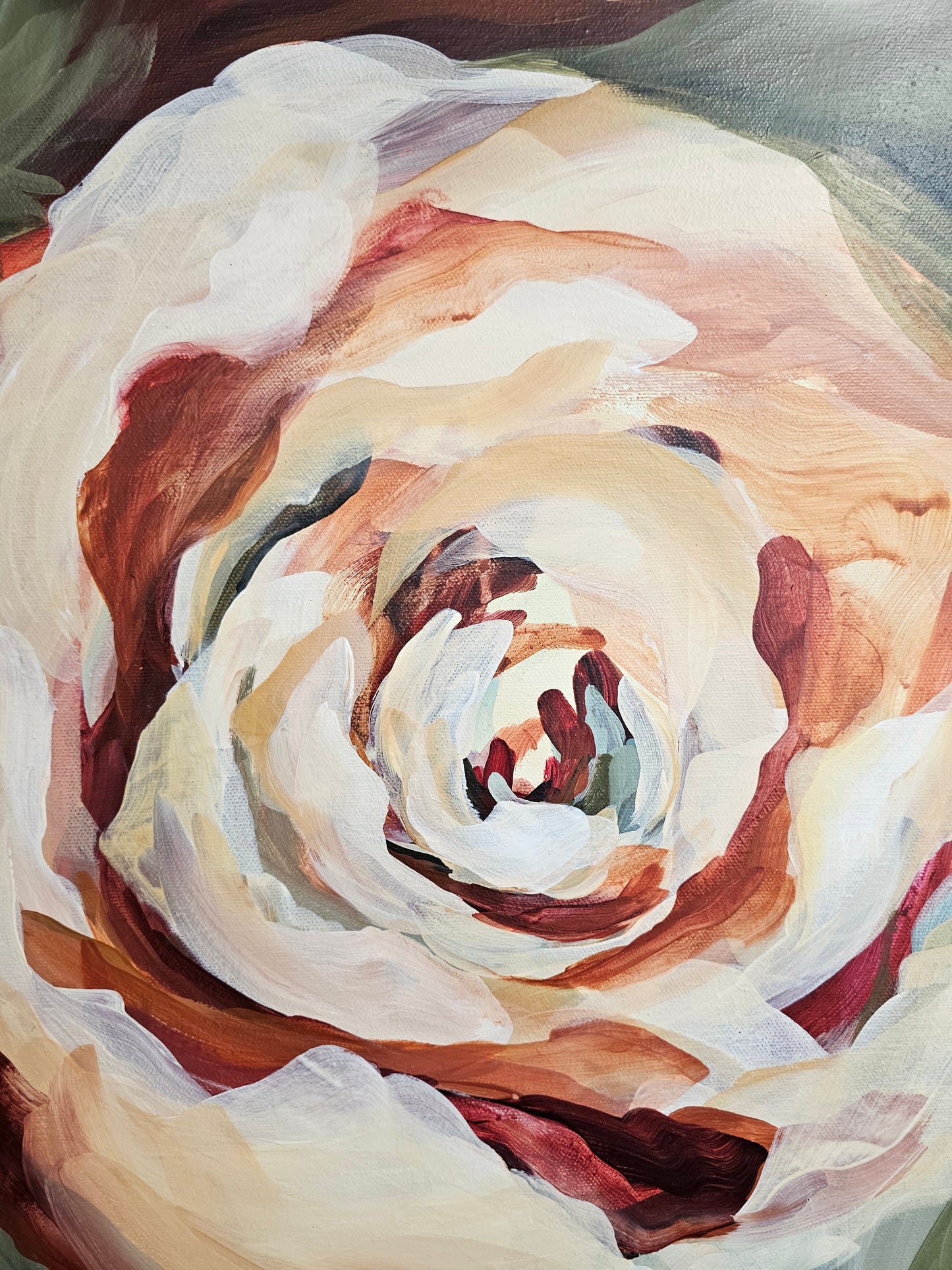 Flourish _ Rose Flower Painting by Zoe White _ Acrylic on canvas
