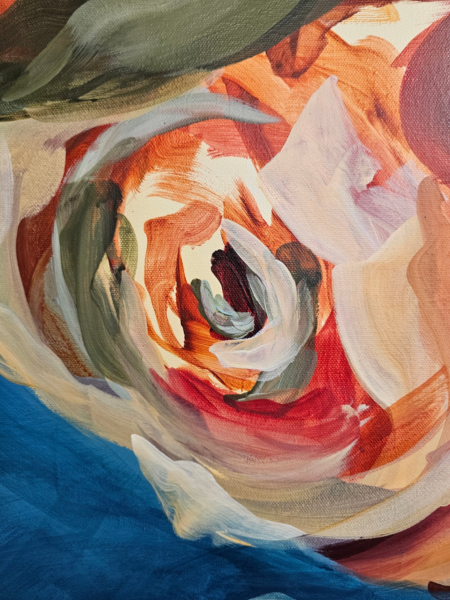 Flourish _ Rose Flower Painting by Zoe White _ Acrylic on canvas