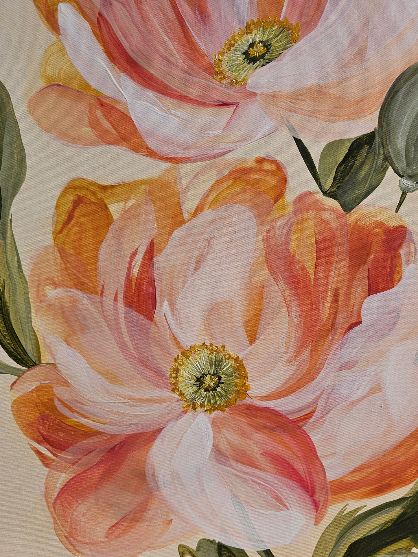 Purpose #1 _ Poppy Flower Painting by Zoe White _ Acrylic on canvas