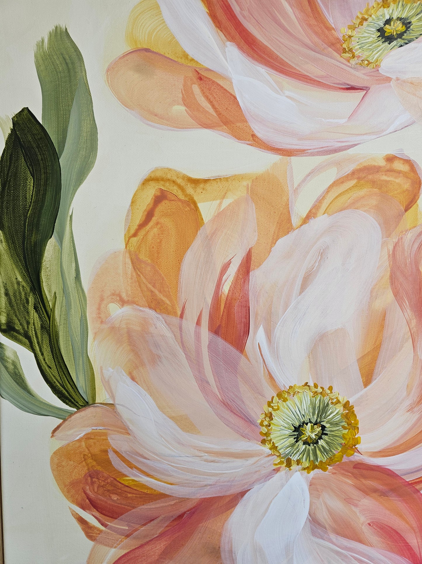 Purpose #1 _ Poppy Flower Painting by Zoe White _ Acrylic on canvas