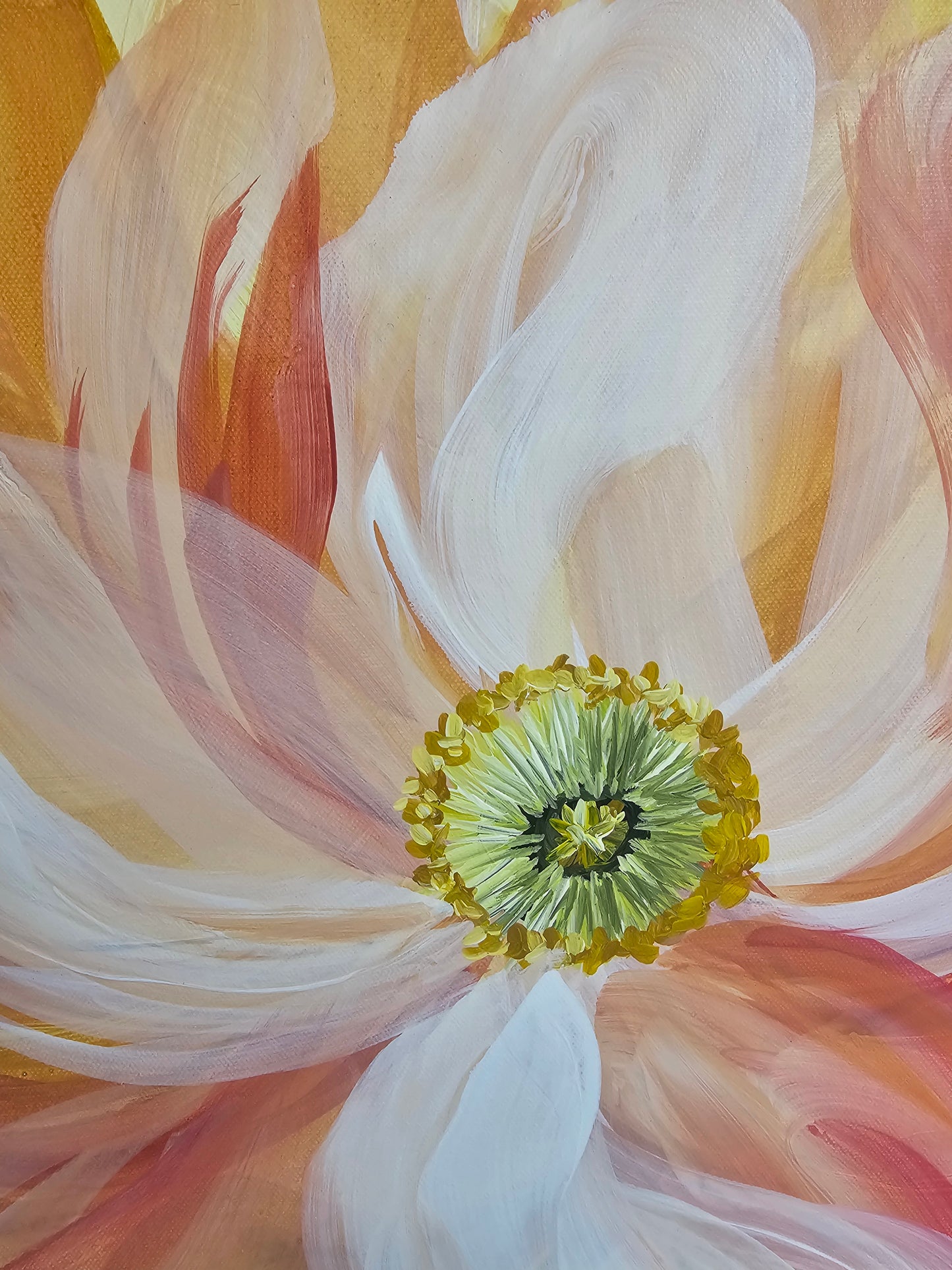 Purpose #1 _ Poppy Flower Painting by Zoe White _ Acrylic on canvas