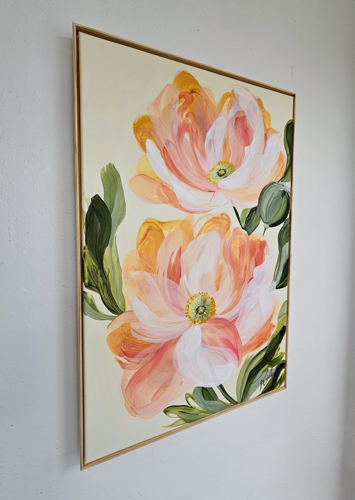 Purpose #1 _ Poppy Flower Painting by Zoe White _ Acrylic on canvas