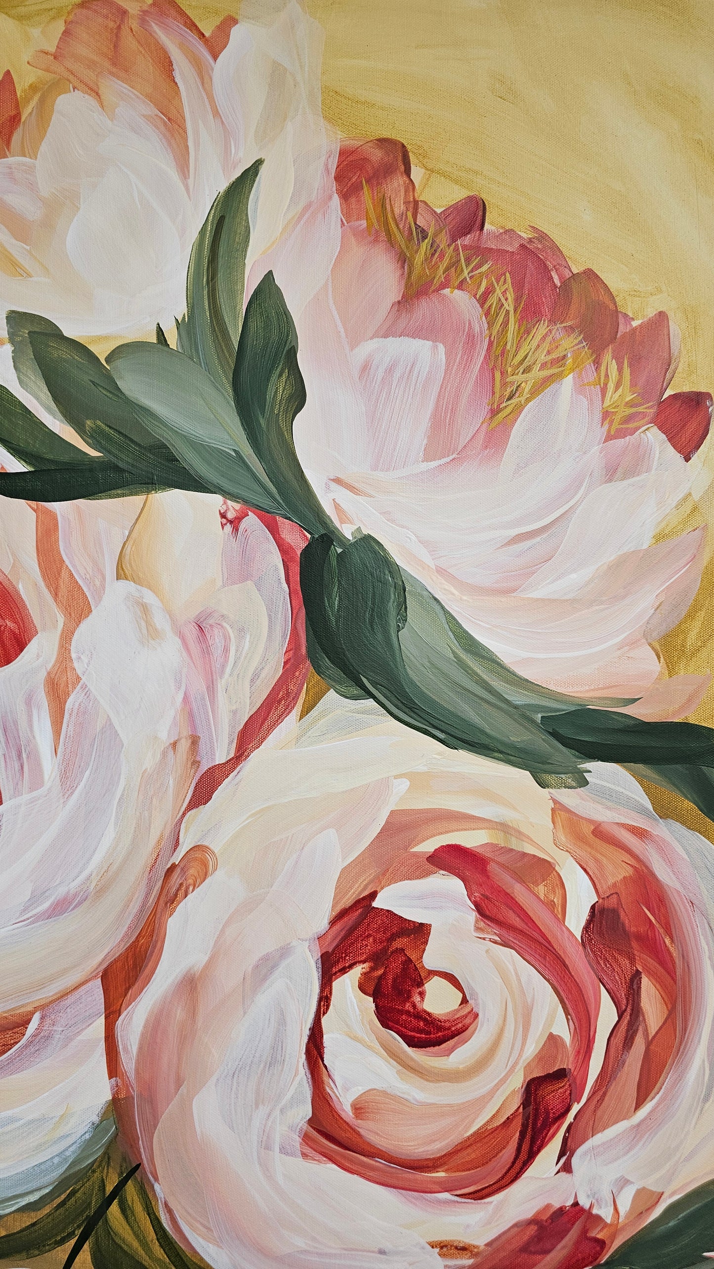 Beloved #6 _ Peony Flower Painting by Zoe White _ Acrylic on canvas