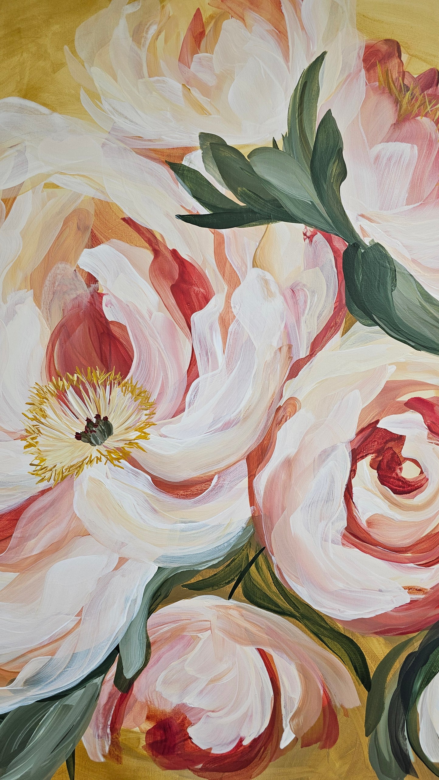 Beloved #6 _ Peony Flower Painting by Zoe White _ Acrylic on canvas