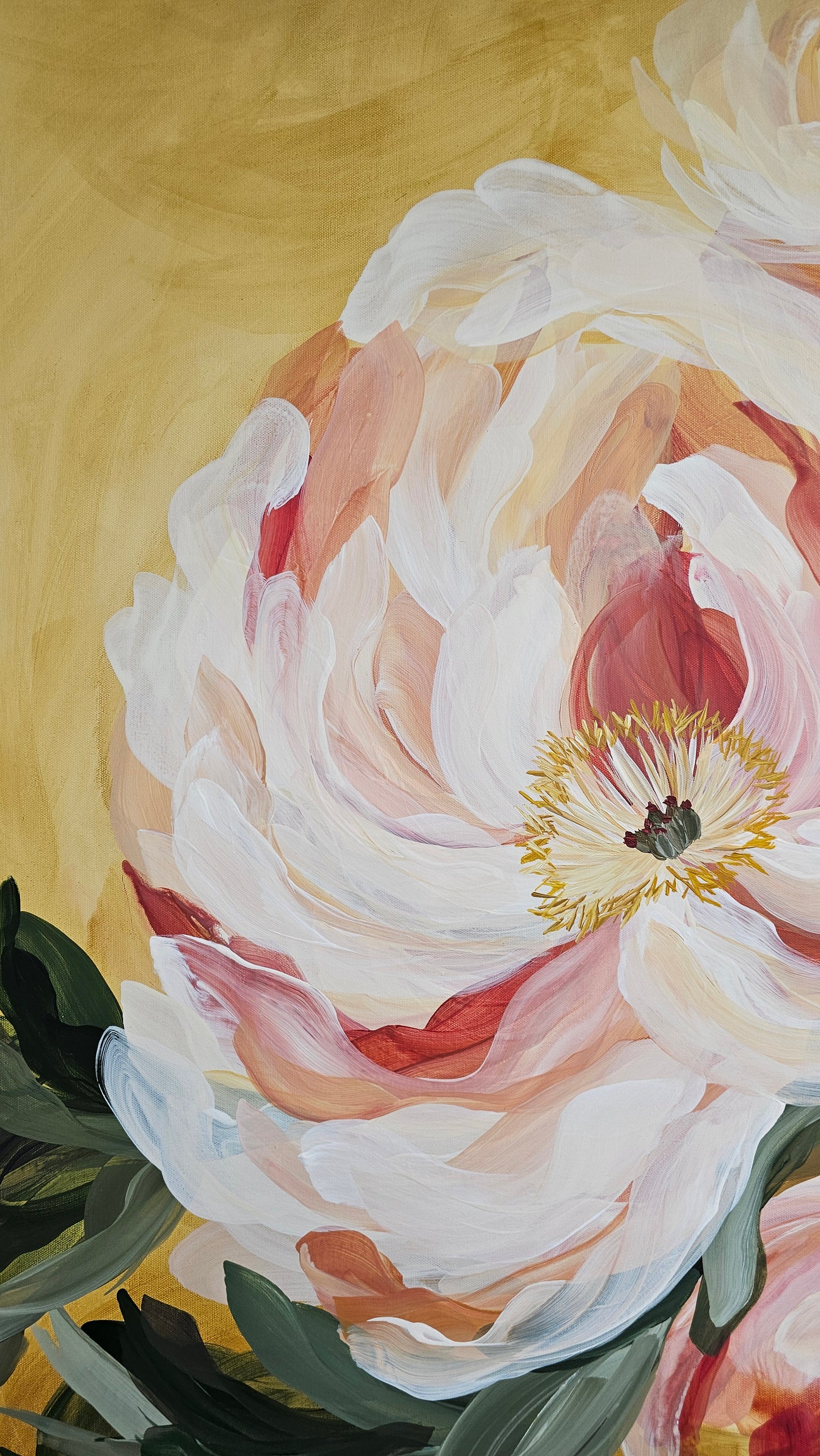Beloved #6 _ Peony Flower Painting by Zoe White _ Acrylic on canvas