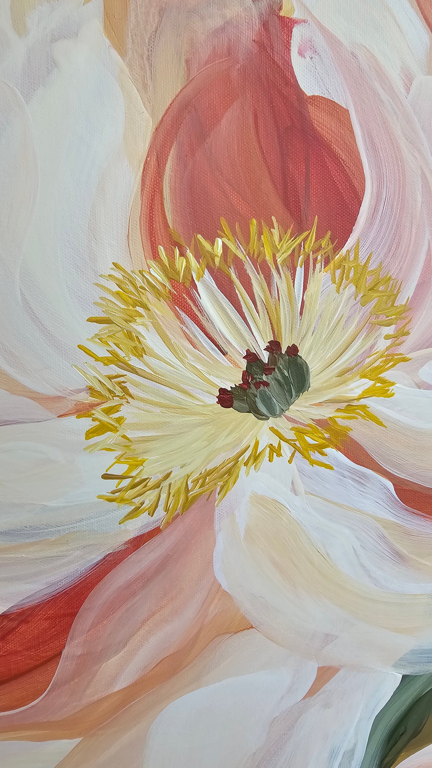 Beloved #6 _ Peony Flower Painting by Zoe White _ Acrylic on canvas