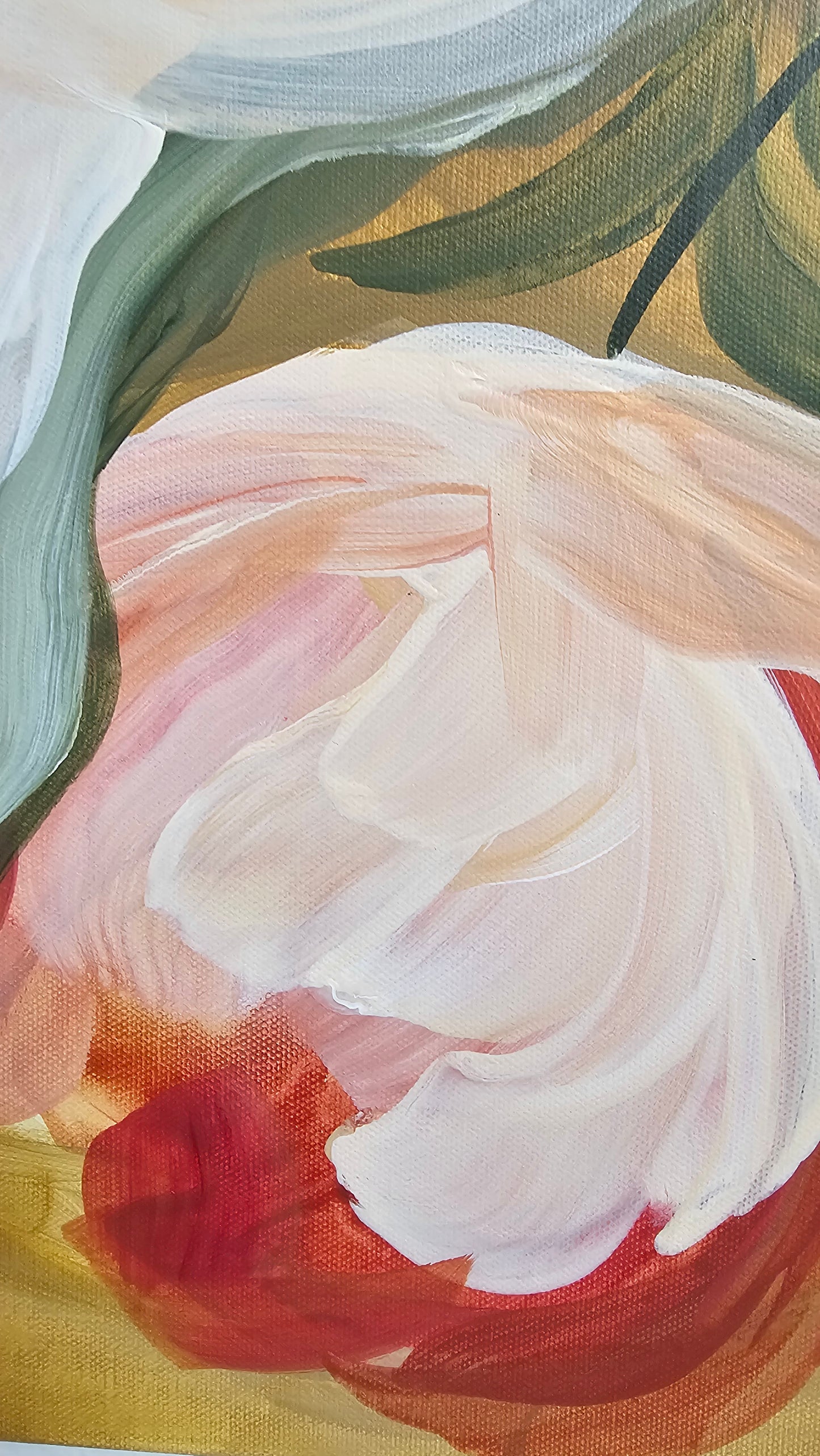 Beloved #6 _ Peony Flower Painting by Zoe White _ Acrylic on canvas