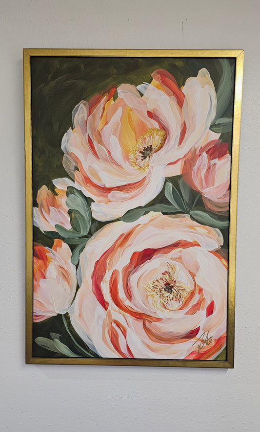 Beloved #7 _ Peony Flower Painting by Zoe White _ Acrylic on canvas