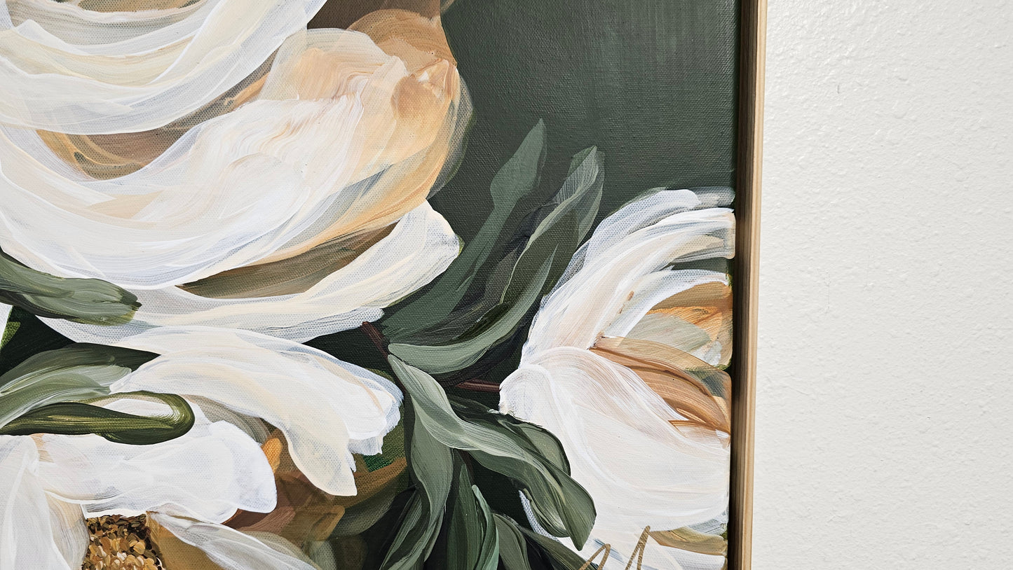"Bold" _Magnolia Flower Painting by Zoe White _ Acrylic on canvas