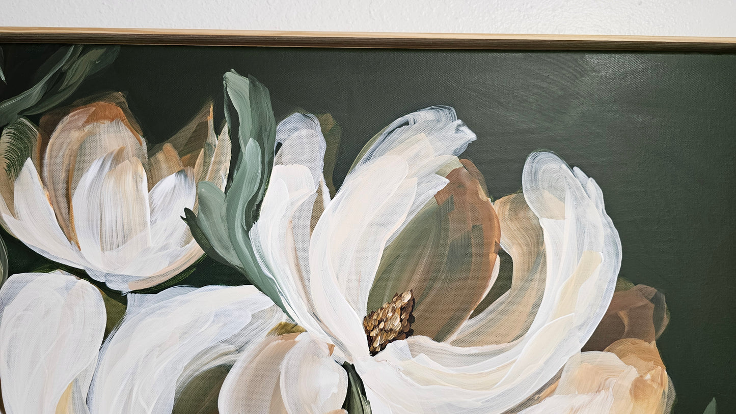 "Bold" _Magnolia Flower Painting by Zoe White _ Acrylic on canvas