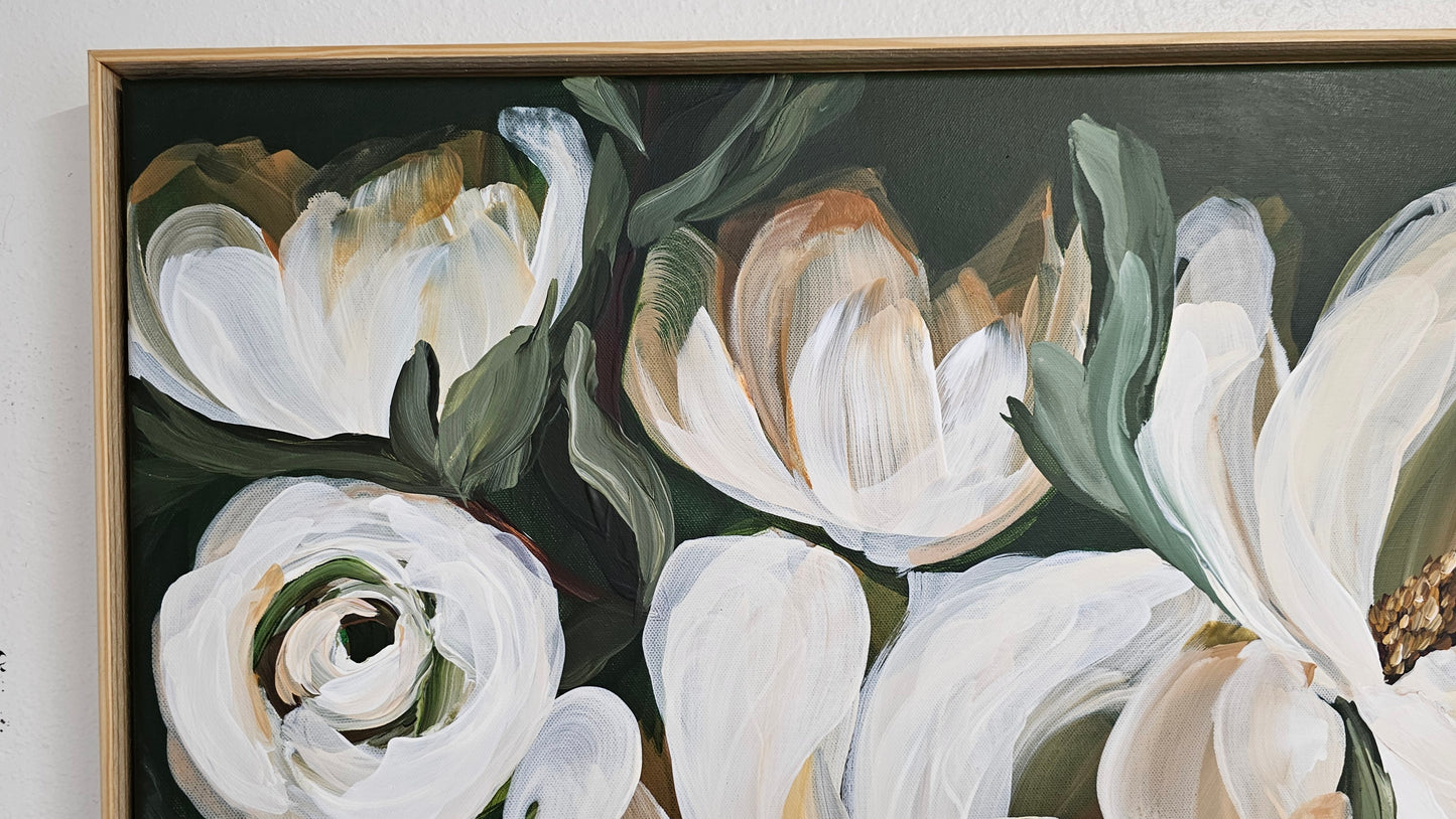 "Bold" _Magnolia Flower Painting by Zoe White _ Acrylic on canvas