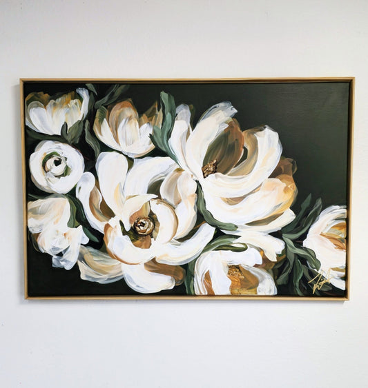 "Bold" _Magnolia Flower Painting by Zoe White _ Acrylic on canvas