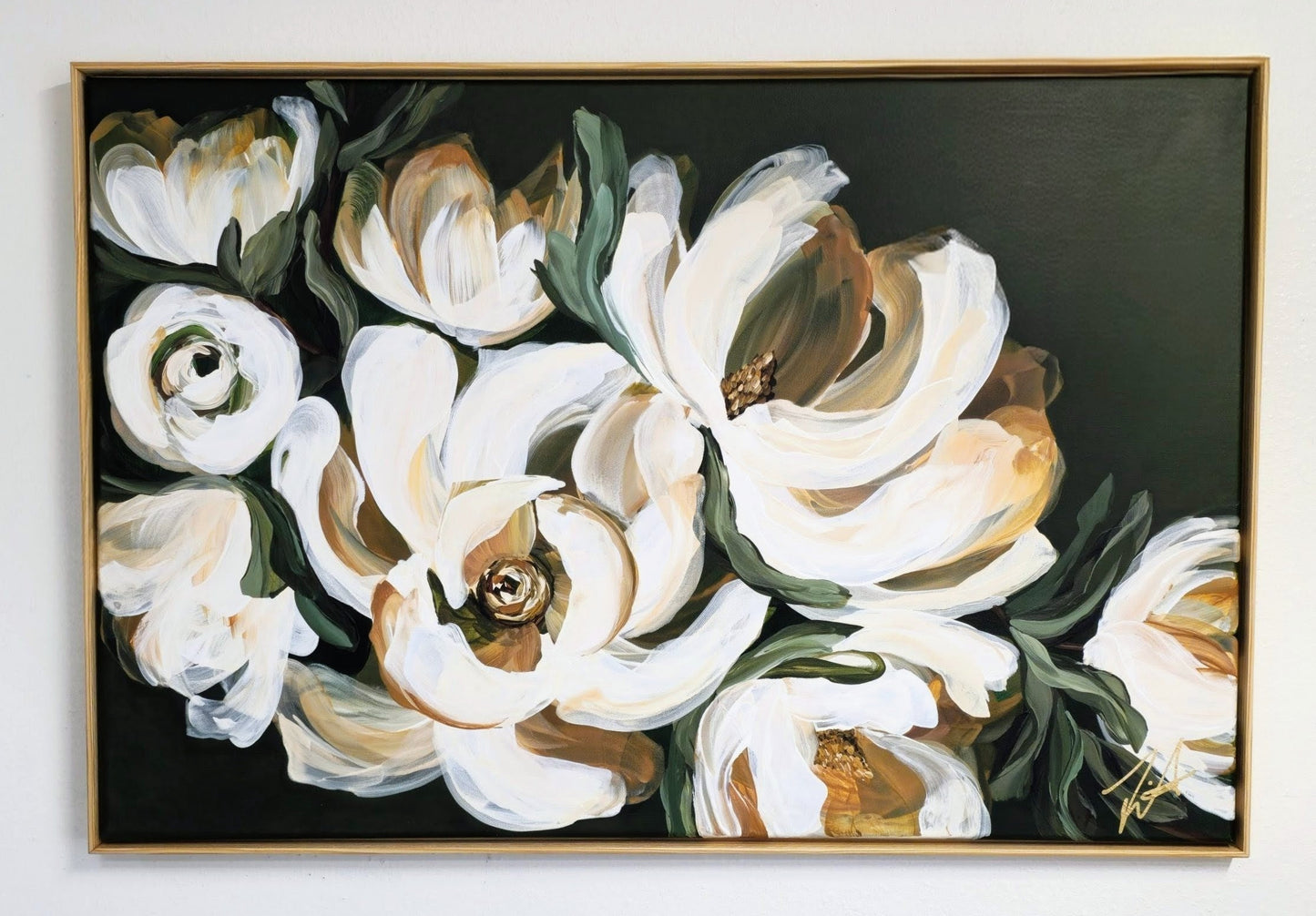 "Bold" _Magnolia Flower Painting by Zoe White _ Acrylic on canvas