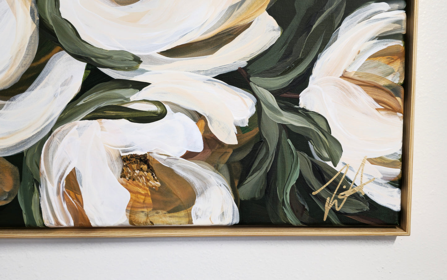 "Bold" _Magnolia Flower Painting by Zoe White _ Acrylic on canvas