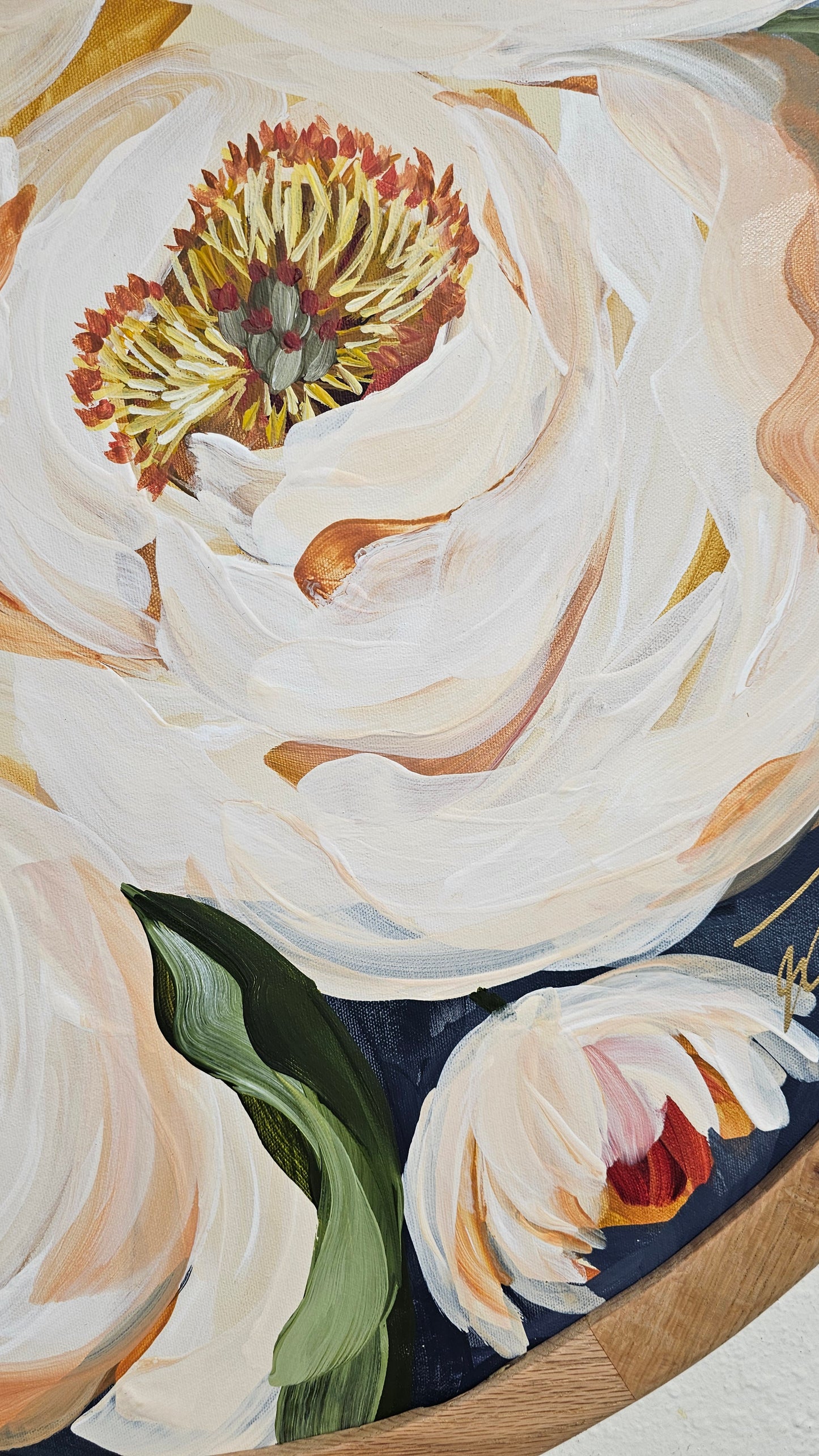 "Embrace" _  Peony Flower Painting by Zoe White