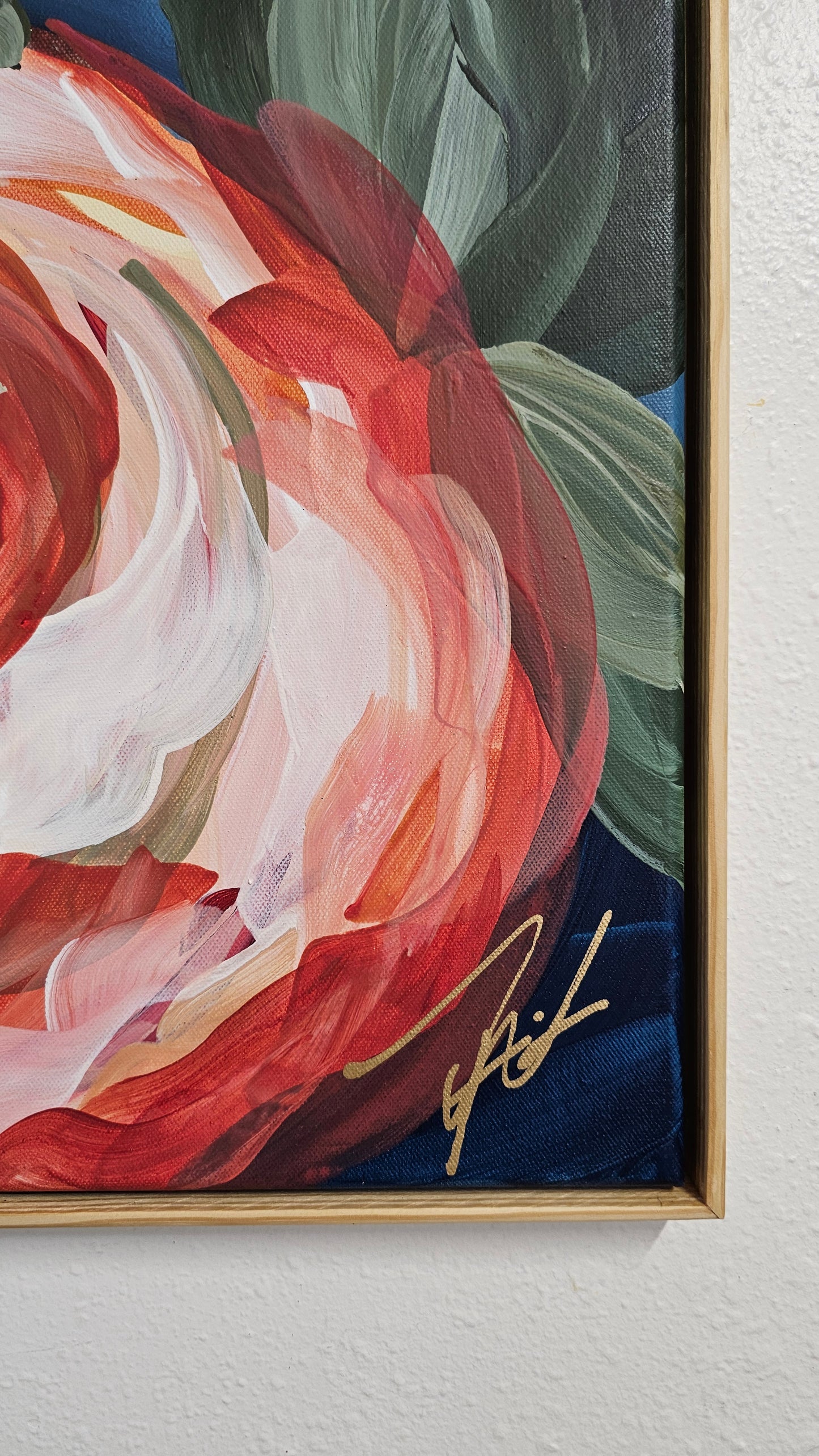 Blooming #3 _ Rose Flower Painting by Zoe White _ Acrylic on canvas