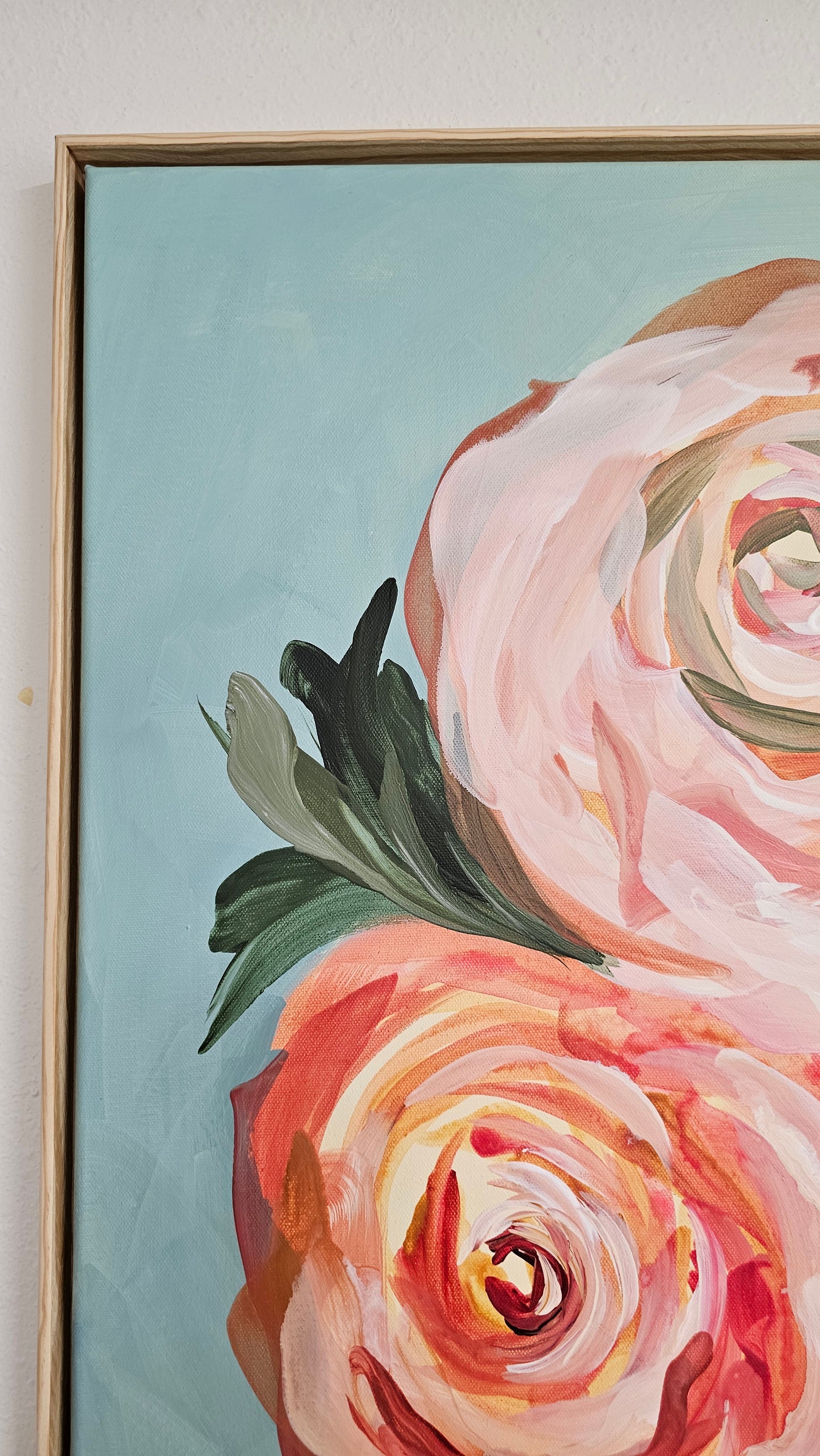 Blooming #3 _ Rose Flower Painting by Zoe White _ Acrylic on canvas