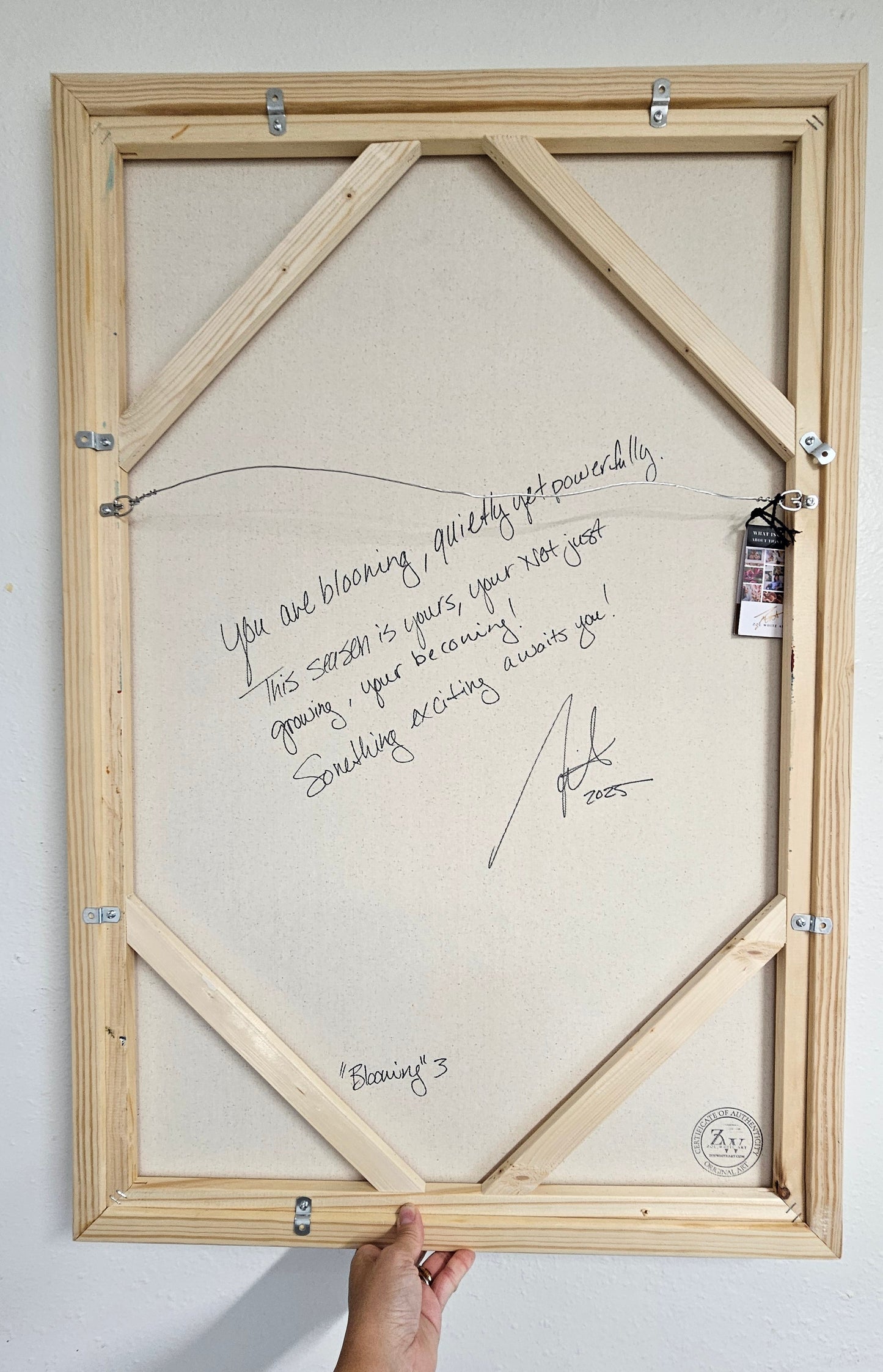 Blooming #3 _ Rose Flower Painting by Zoe White _ Acrylic on canvas