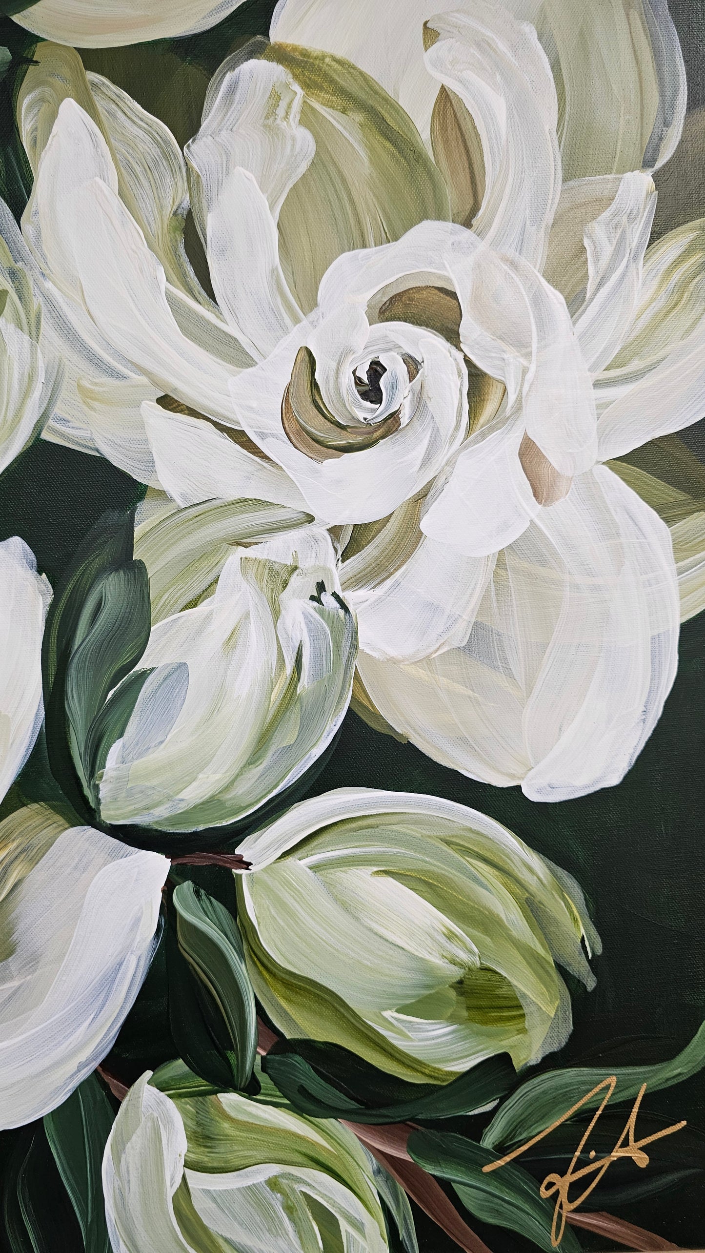 Sweet Moments #3 _ Gardenia Flower Painting