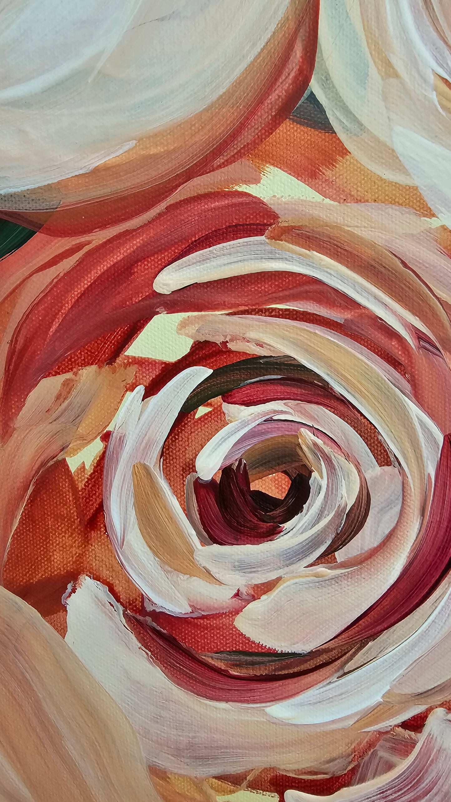 "Buds"#1 Rose Flower Painting by Zoe White _ Acrylic on canvas