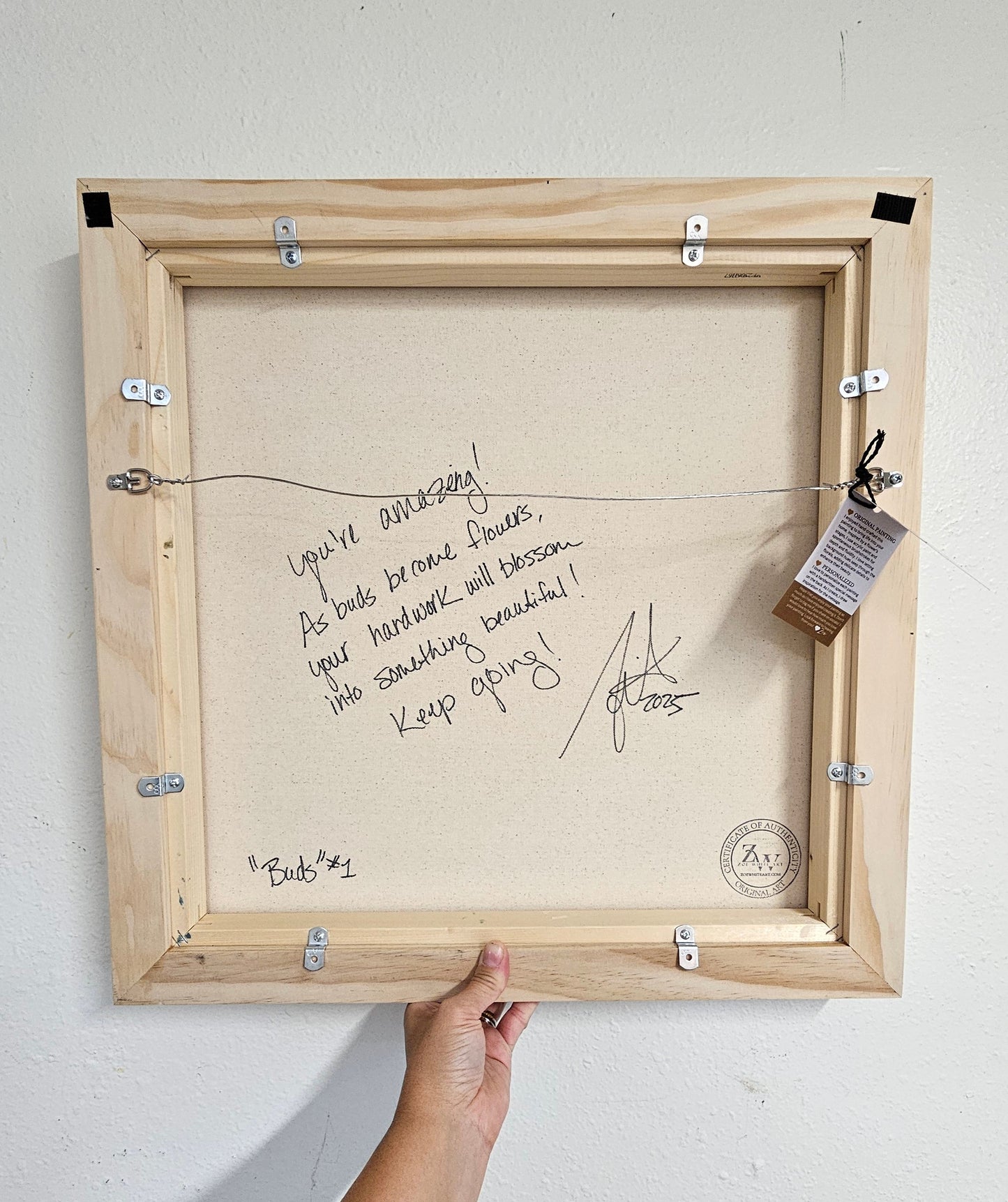 "Buds"#1 Rose Flower Painting by Zoe White _ Acrylic on canvas