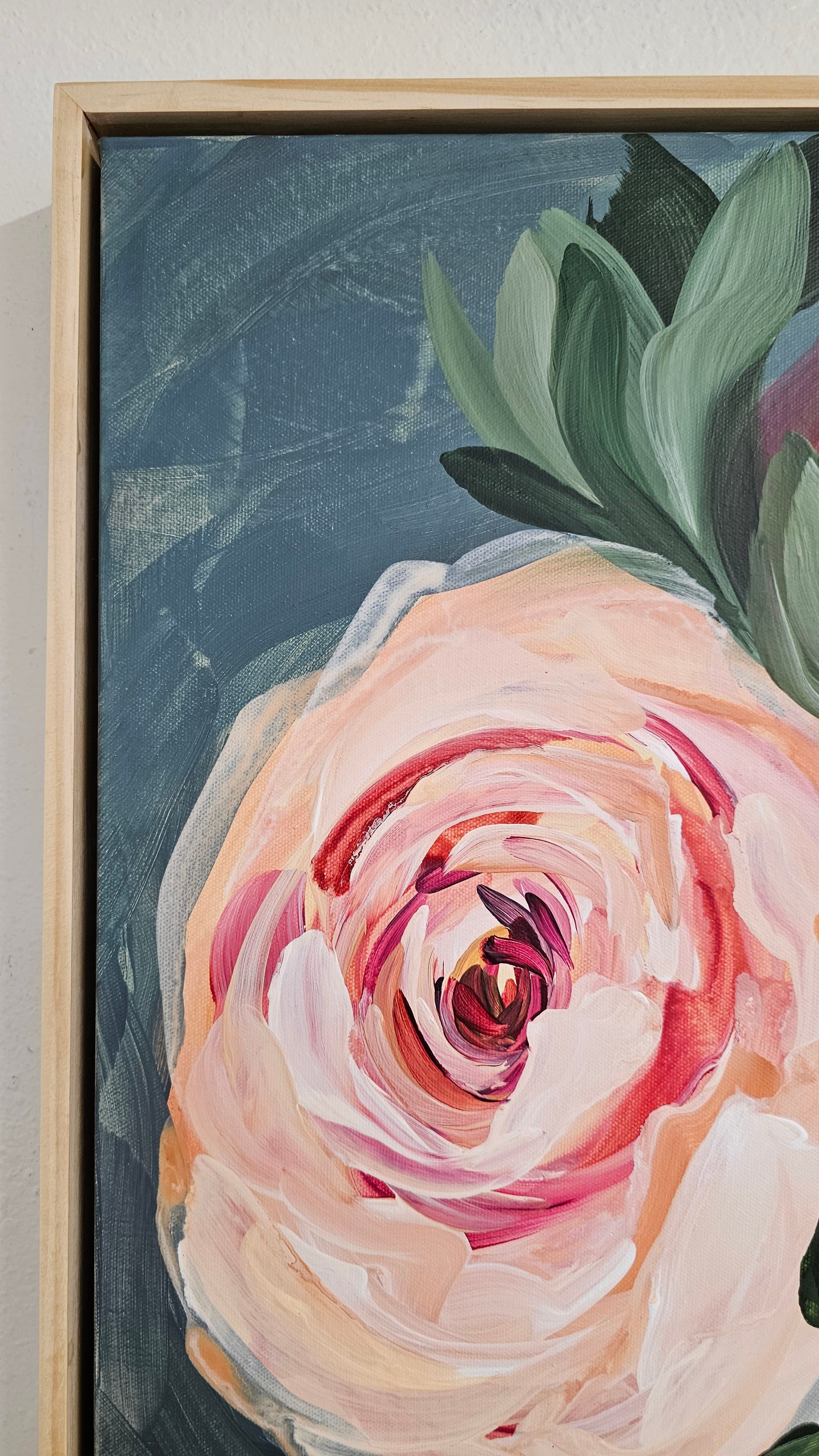 "Buds"#2 Rose Flower Painting by Zoe White _ Acrylic on canvas