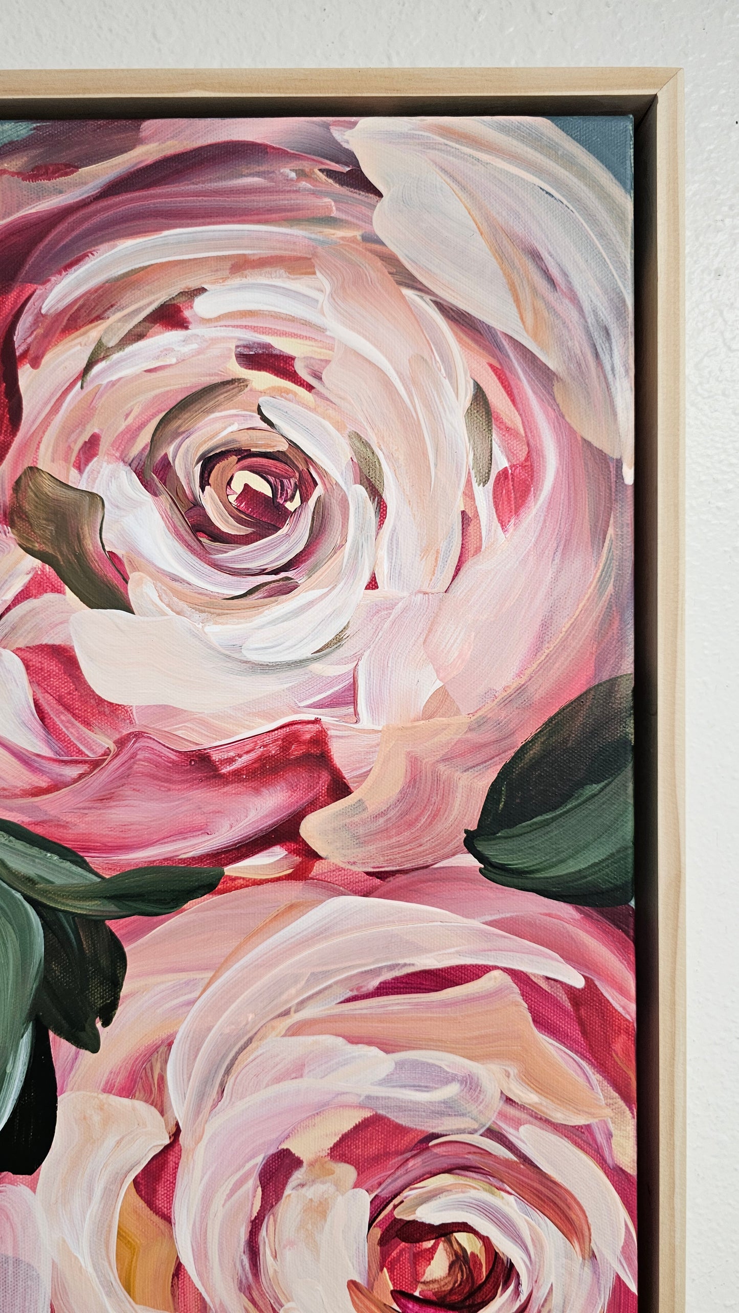 "Buds"#2 Rose Flower Painting by Zoe White _ Acrylic on canvas